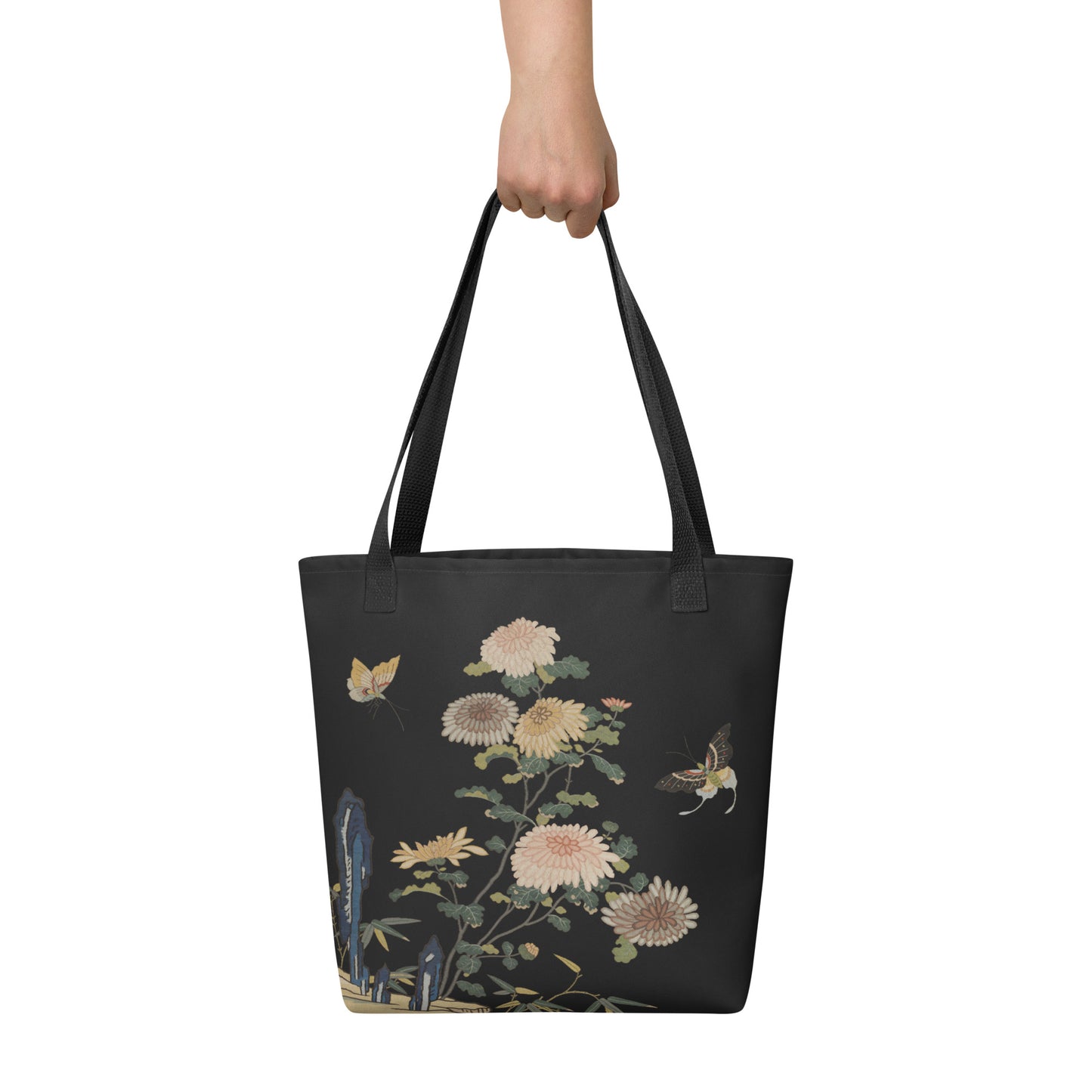 Kesi Flower Album｜Chrysanthemums and Butterflies｜Tote bag｜Black