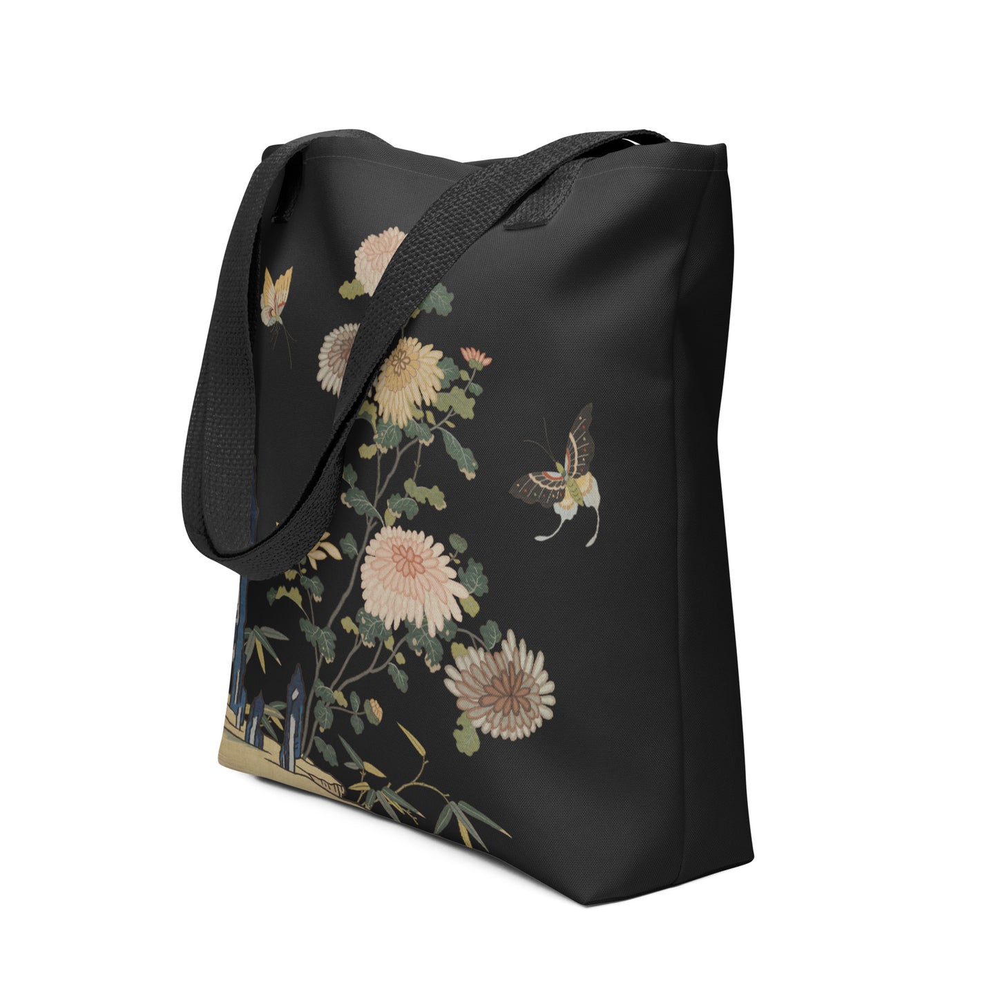 Kesi Flower Album｜Chrysanthemums and Butterflies｜Tote bag｜Black