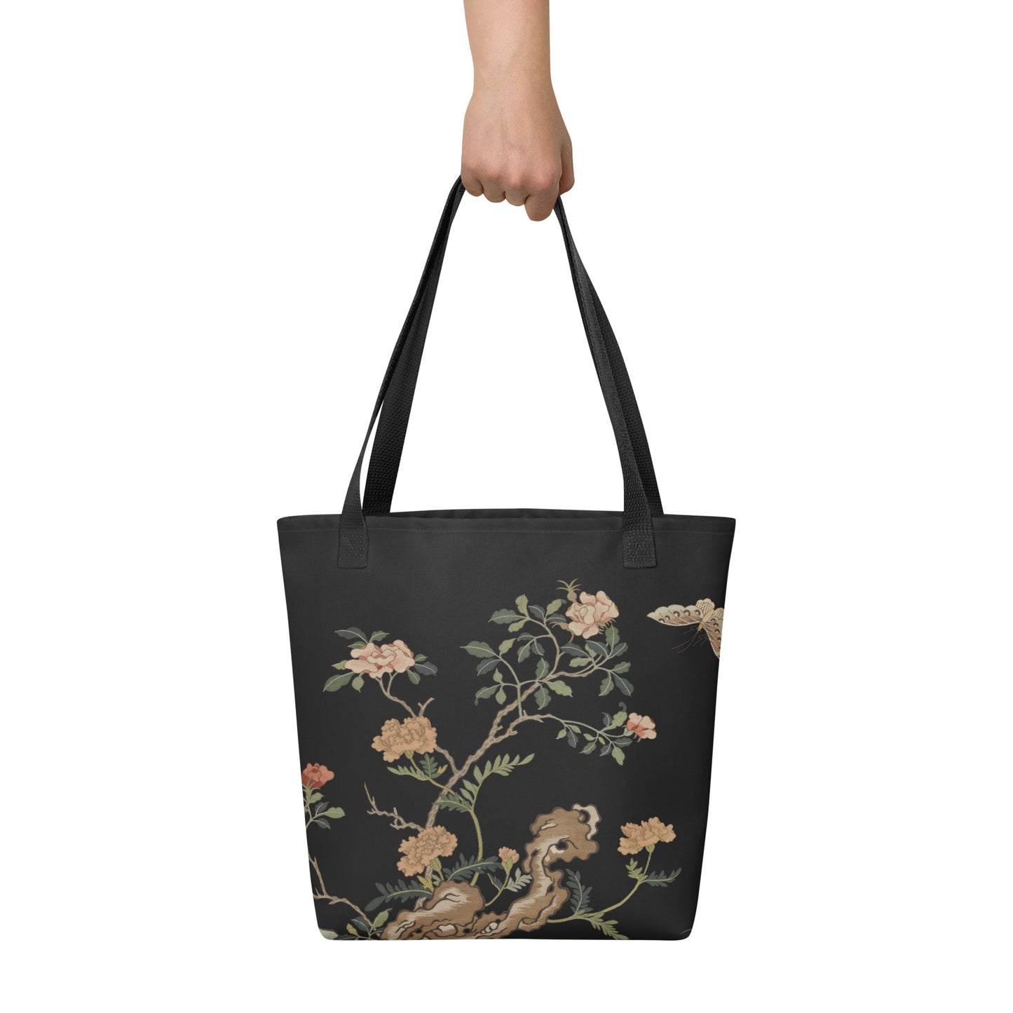 Kesi Flower Album｜Camellia and Butterfly｜Tote bag｜Black