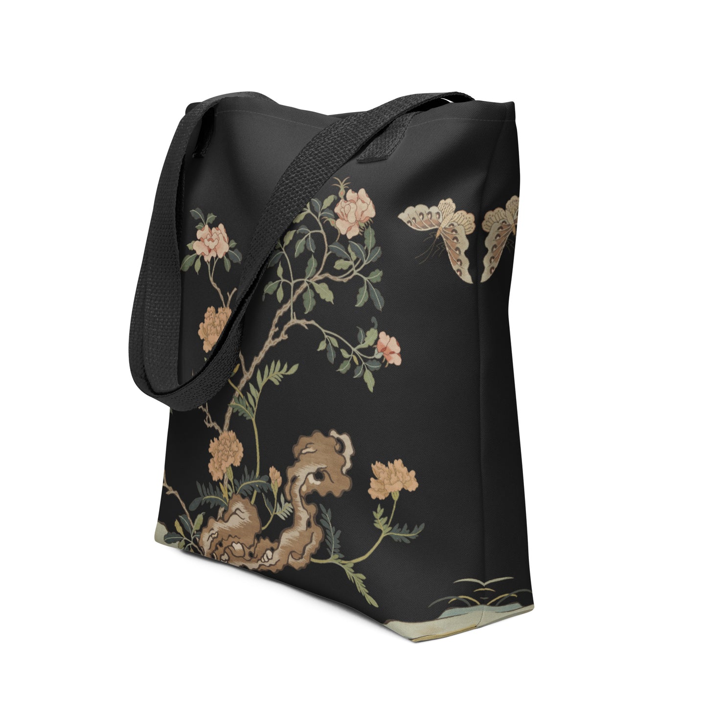 Kesi Flower Album｜Camellia and Butterfly｜Tote bag｜Black