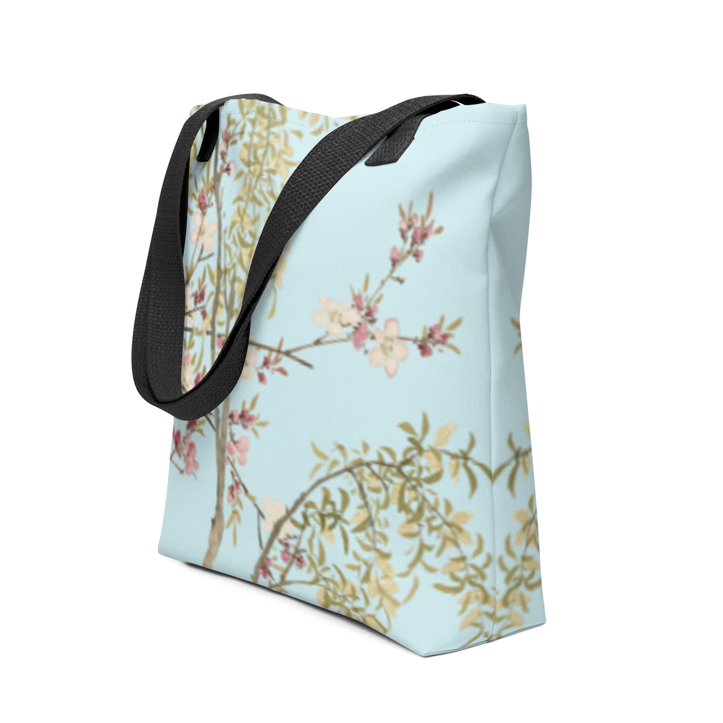 The Spirit of Flowers in Twelve Months｜Willow and Peach Blossom｜Tote bag｜Aqua blue