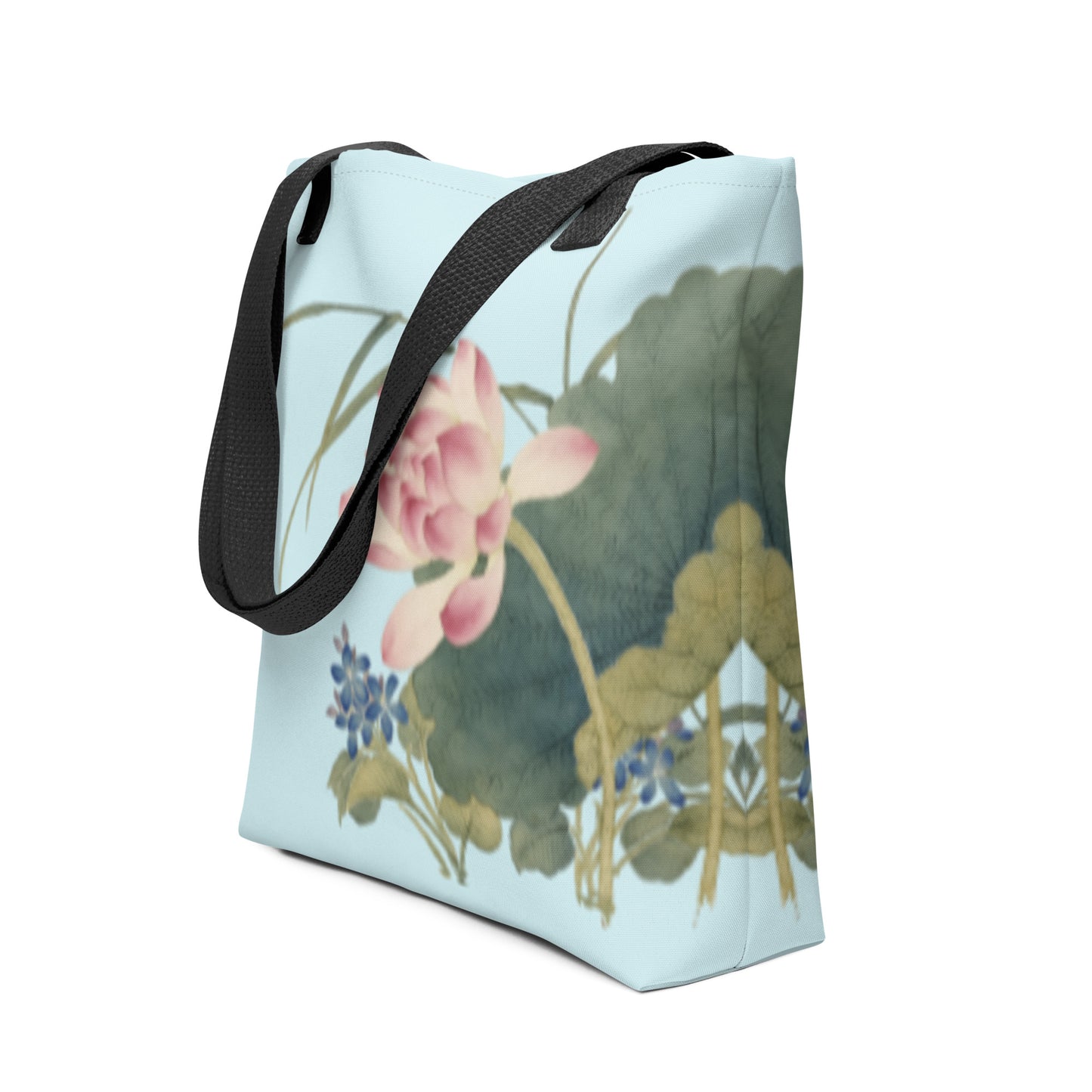 The Spirit of Flowers in Twelve Months｜Lotus in Bloom｜Tote bag｜Aqua blue