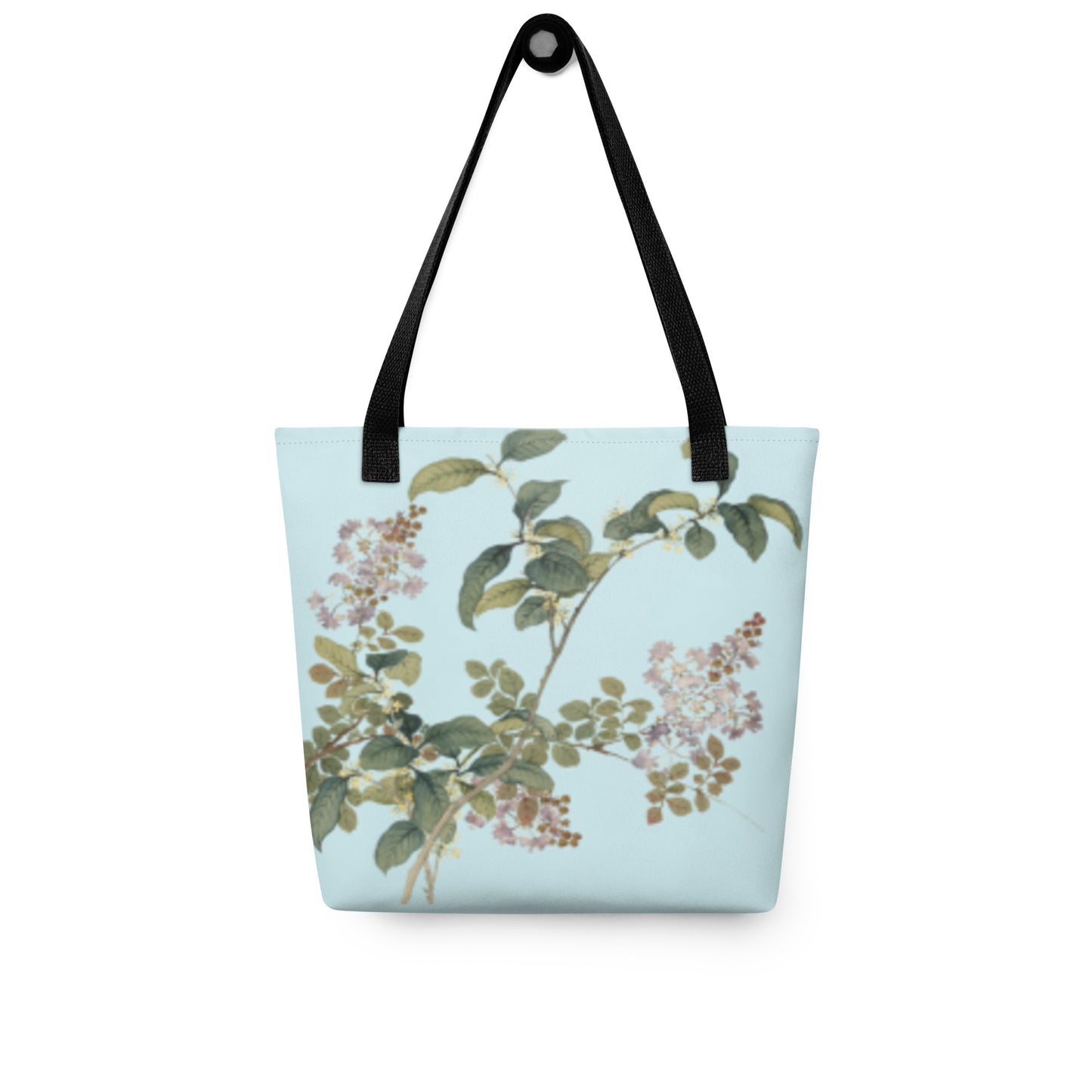 The Spirit of Flowers in Twelve Months｜Osmanthus and Crape Myrtle in Bloom｜Tote bag｜Aqua blue