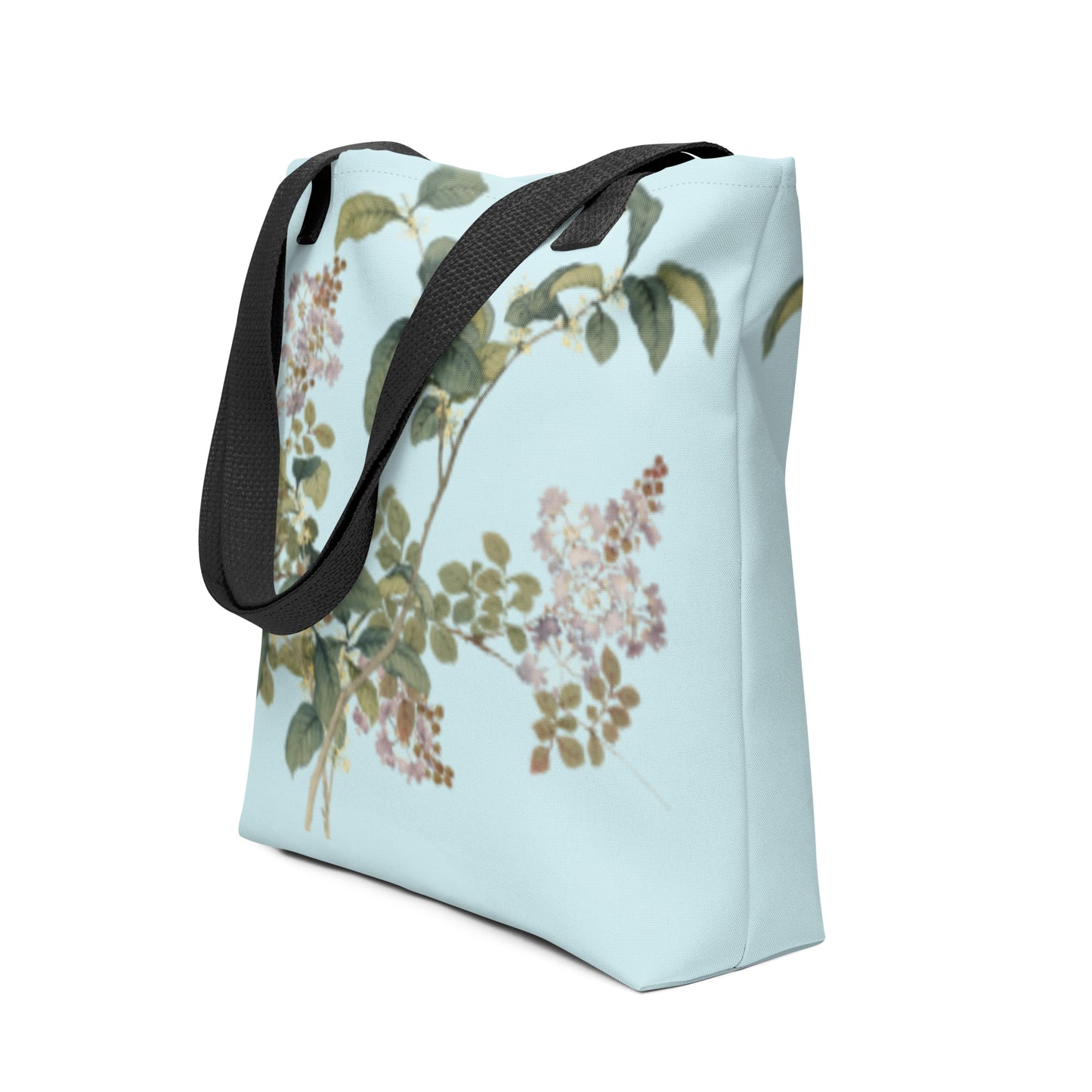 The Spirit of Flowers in Twelve Months｜Osmanthus and Crape Myrtle in Bloom｜Tote bag｜Aqua blue