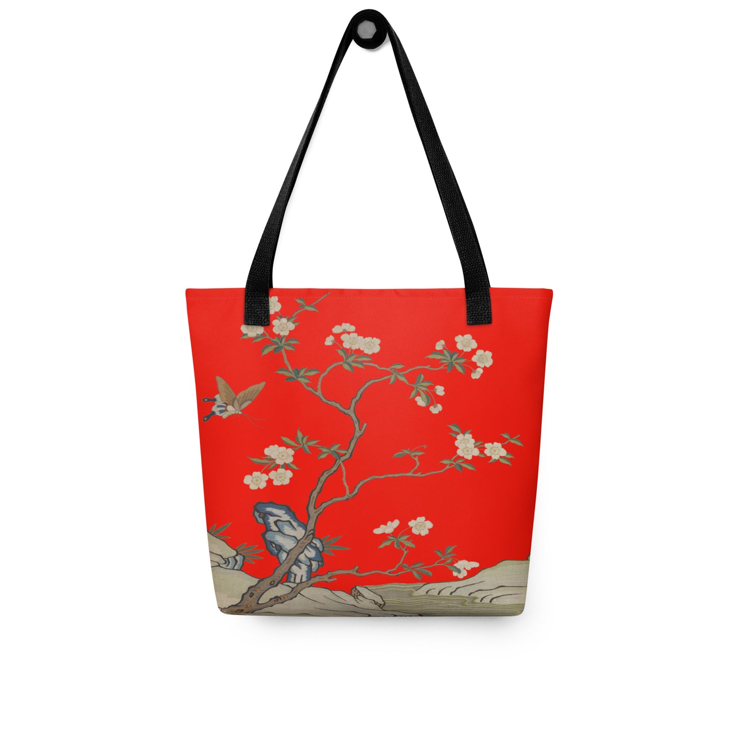 Kesi Flower Album｜Plum Blossoms and Butterfly｜Tote bag｜Garnet red