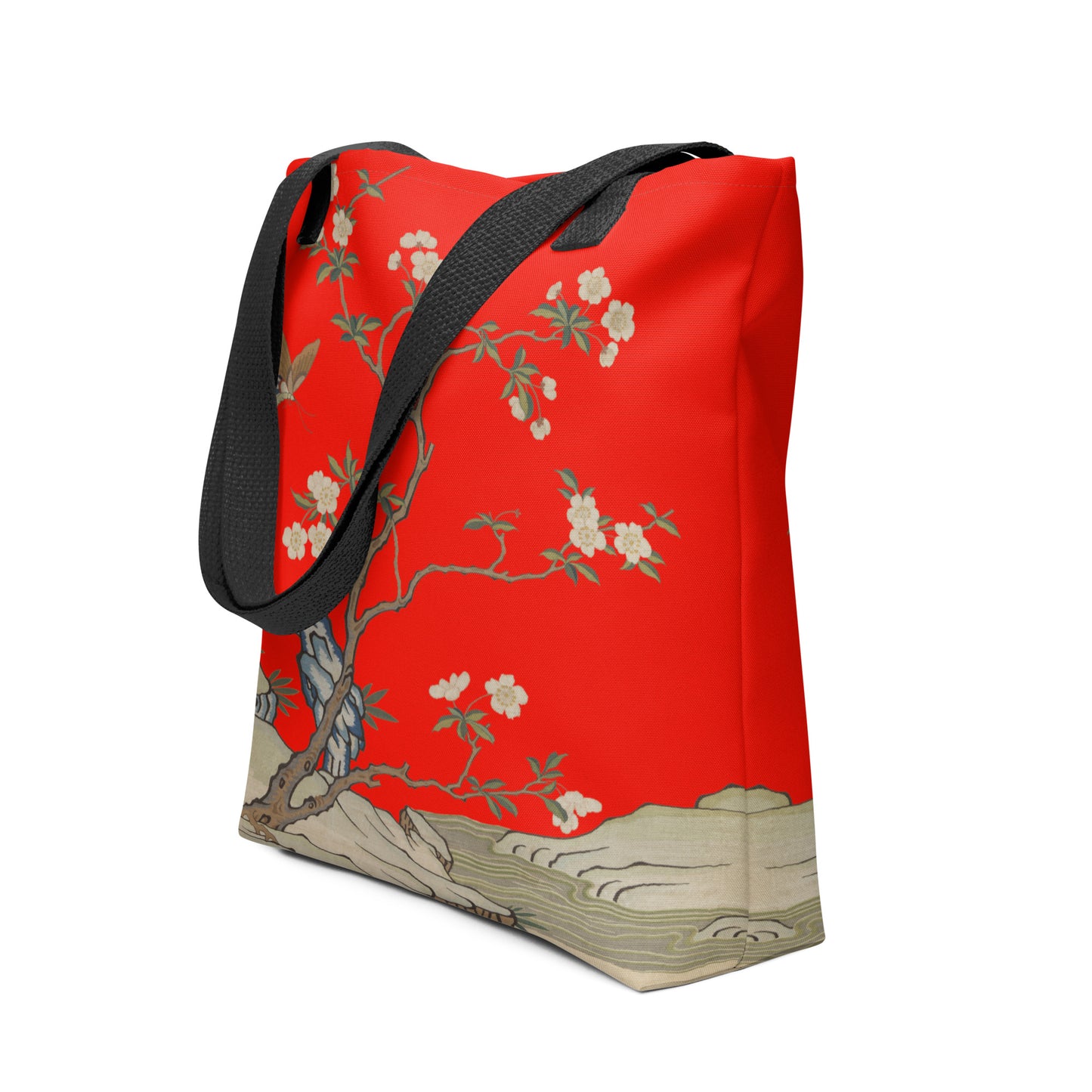 Kesi Flower Album｜Plum Blossoms and Butterfly｜Tote bag｜Garnet red