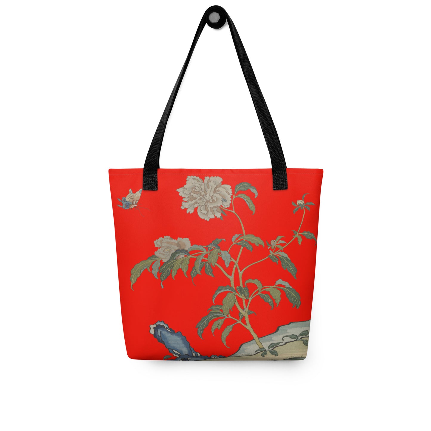 Kesi Flower Album｜Peonies and Butterfly｜Tote bag｜Garnet red