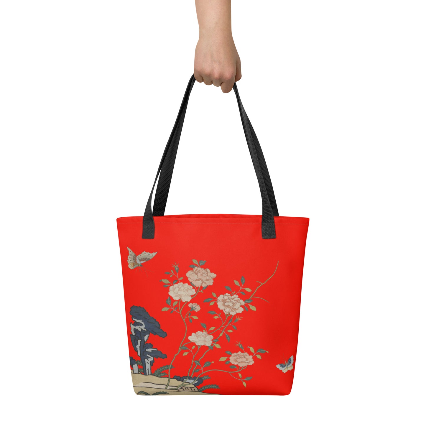 Kesi Flower Album｜Red Roses｜Tote bag｜Garnet red