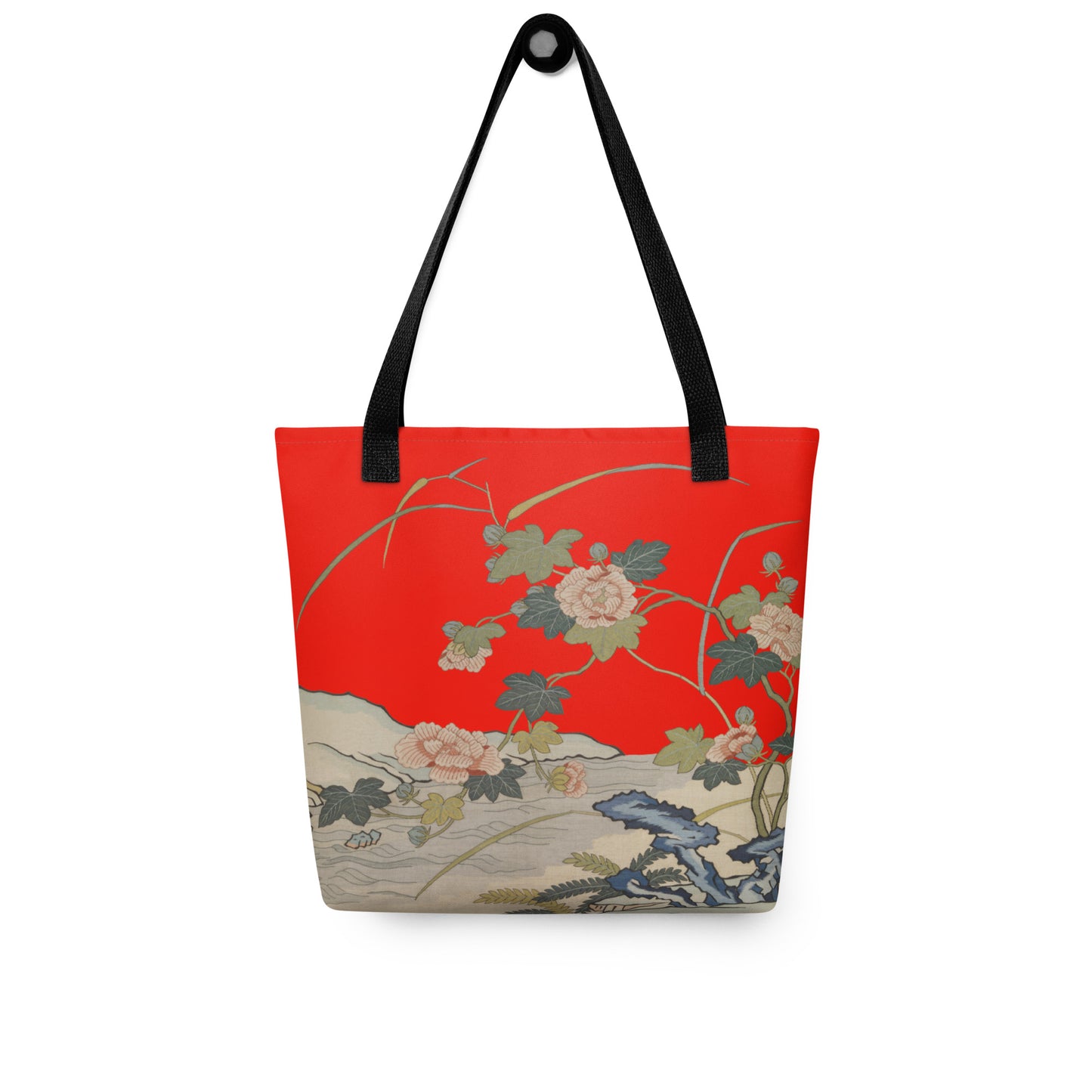 Kesi Flower Album｜Hibiscus by the Water｜Tote bag｜Garnet red