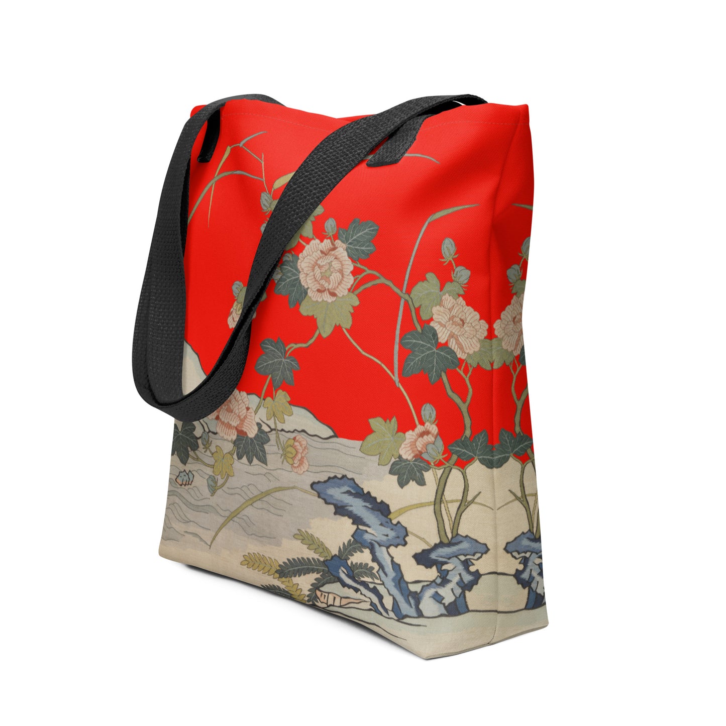 Kesi Flower Album｜Hibiscus by the Water｜Tote bag｜Garnet red