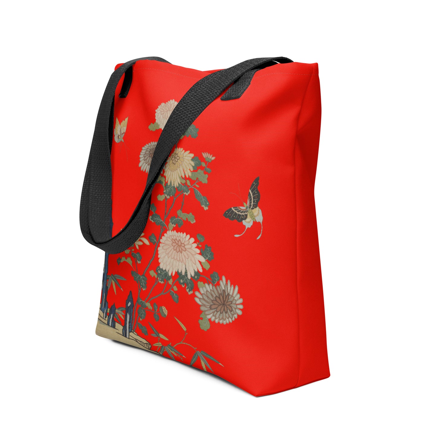 Kesi Flower Album｜Chrysanthemums and Butterflies｜Tote bag｜Garnet red