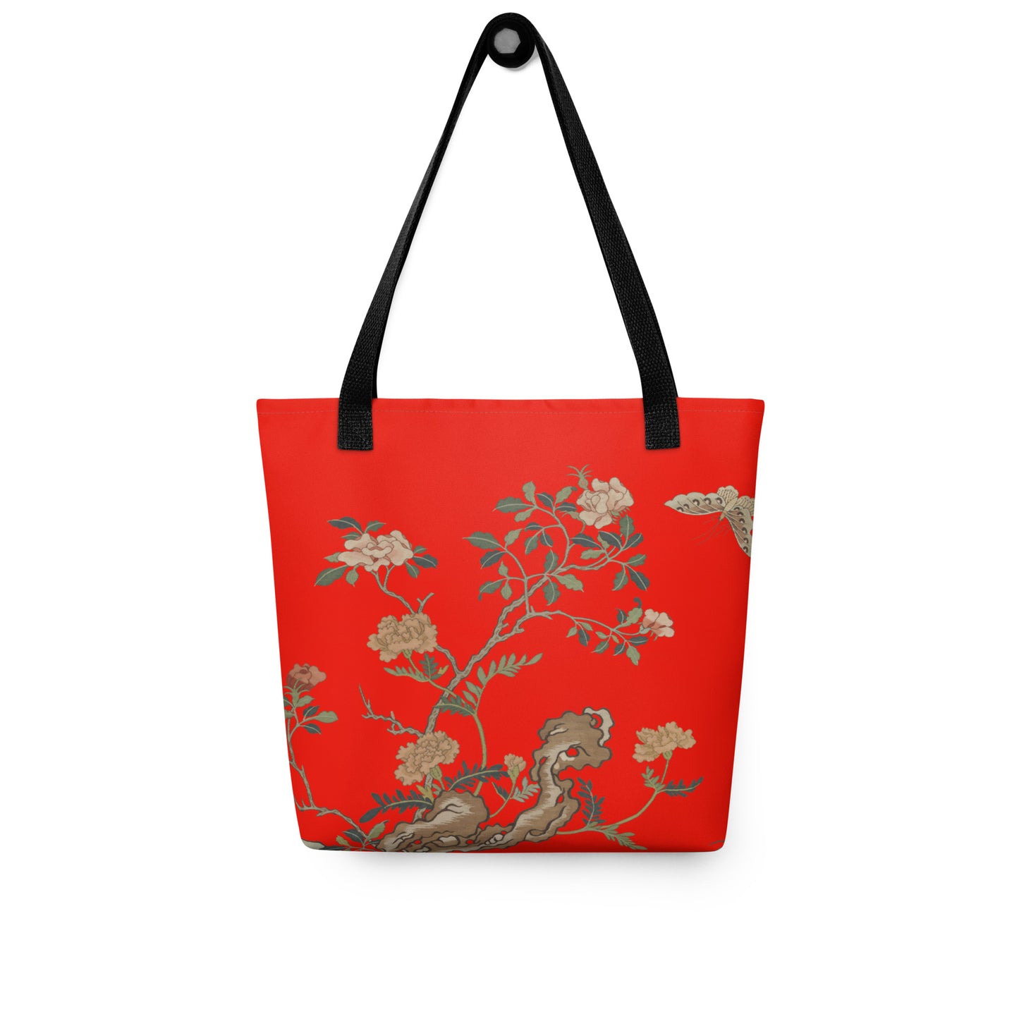 Kesi Flower Album｜Camellia and Butterfly｜Tote bag｜Garnet red