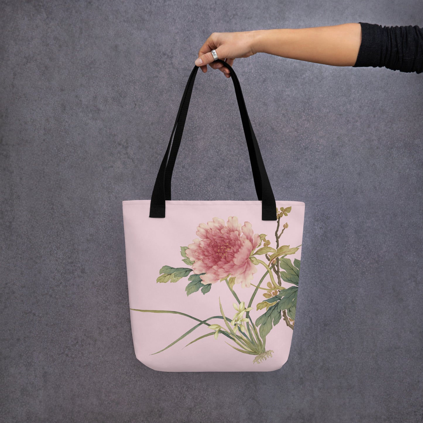 The Spirit of Flowers in Twelve Months｜Orchid and Tree Peony in Bloom｜Tote bag｜Pale pinkish gray