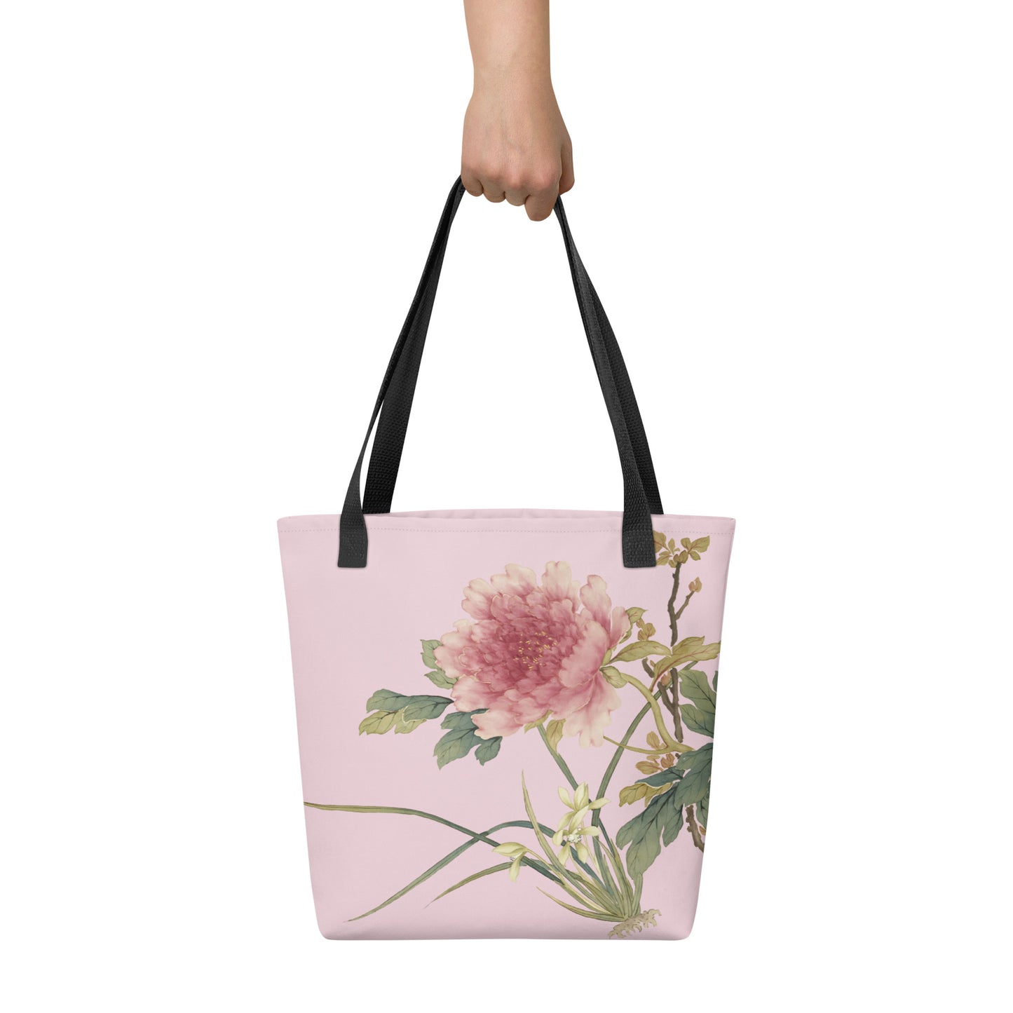 The Spirit of Flowers in Twelve Months｜Orchid and Tree Peony in Bloom｜Tote bag｜Pale pinkish gray