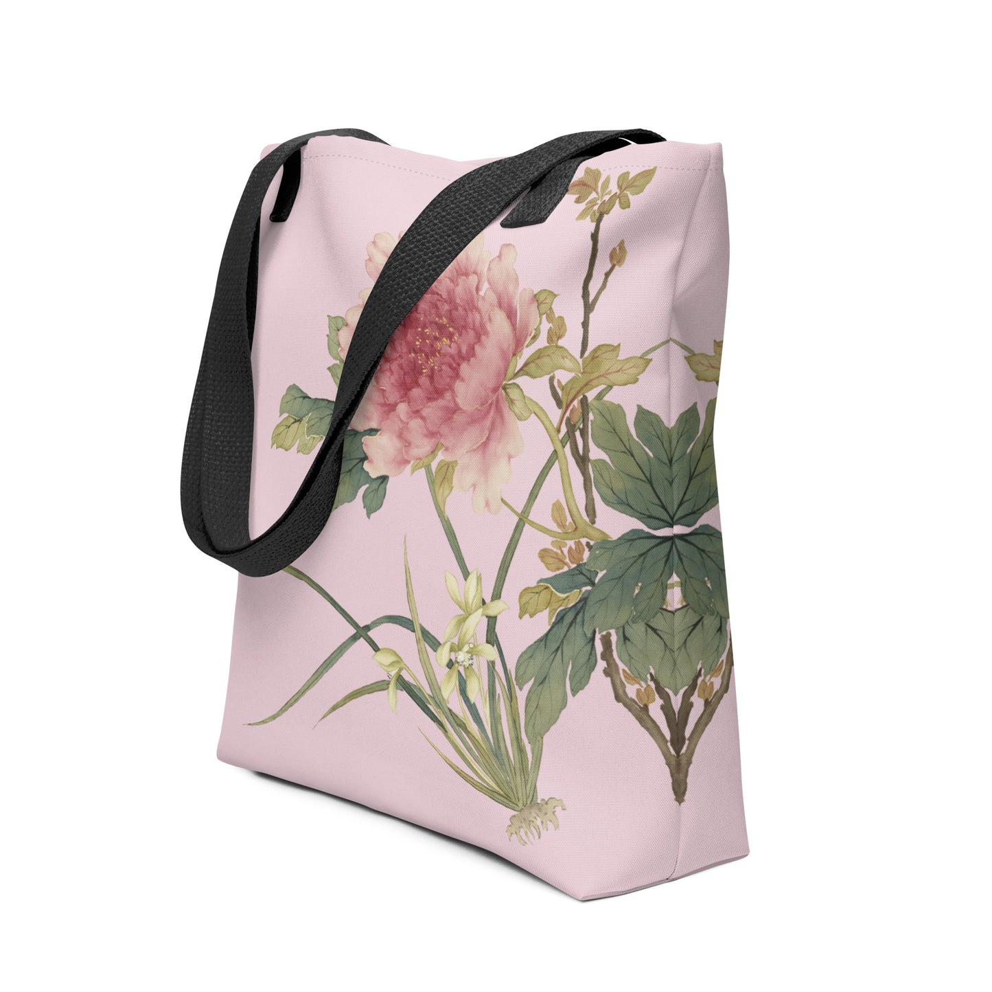 The Spirit of Flowers in Twelve Months｜Orchid and Tree Peony in Bloom｜Tote bag｜Pale pinkish gray