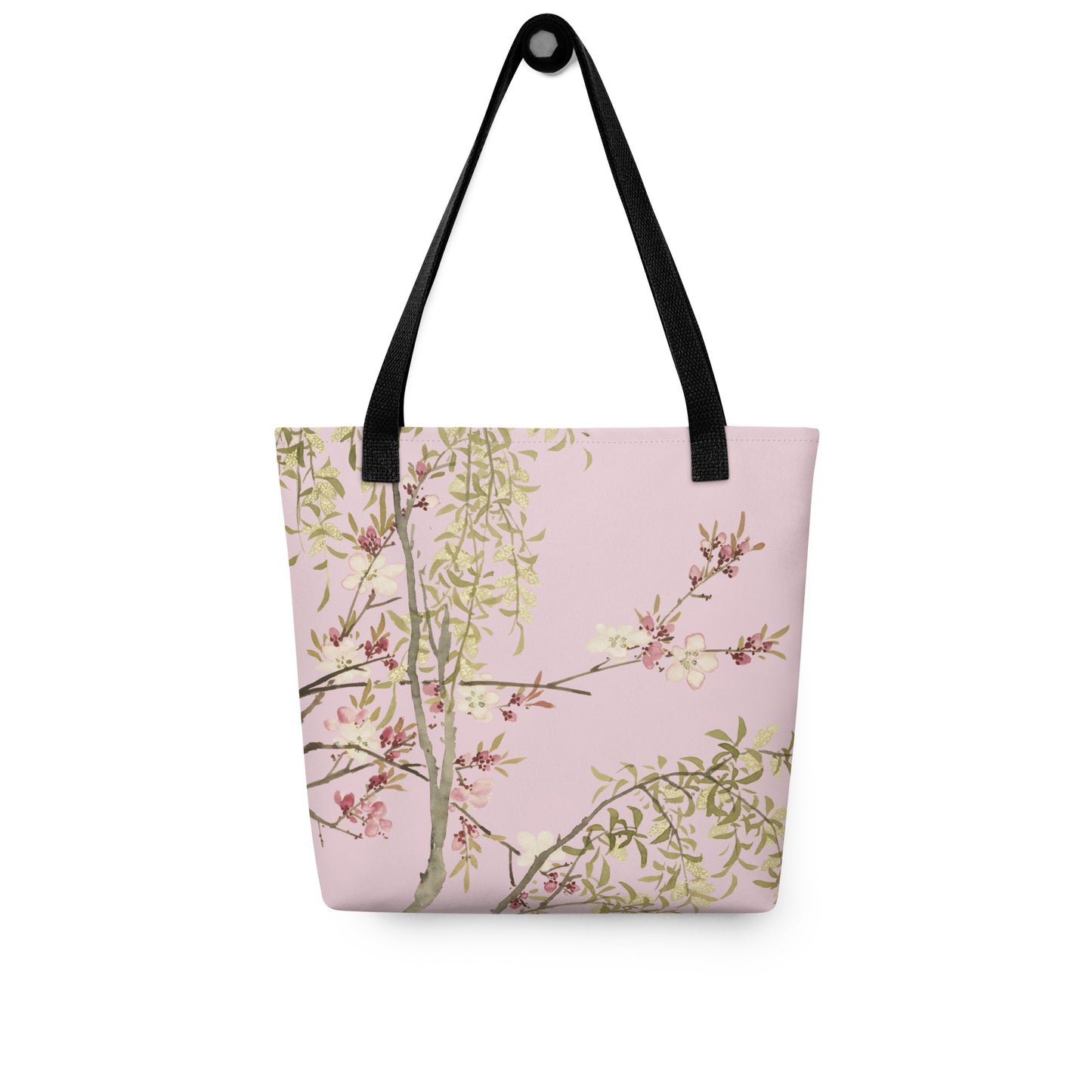 The Spirit of Flowers in Twelve Months｜Willow and Peach Blossom｜Tote bag｜Pale pinkish gray