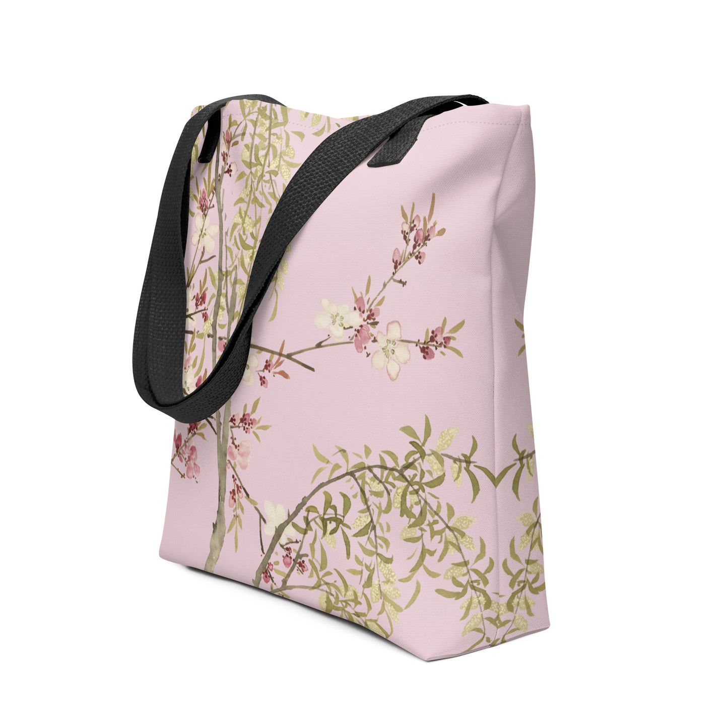 The Spirit of Flowers in Twelve Months｜Willow and Peach Blossom｜Tote bag｜Pale pinkish gray