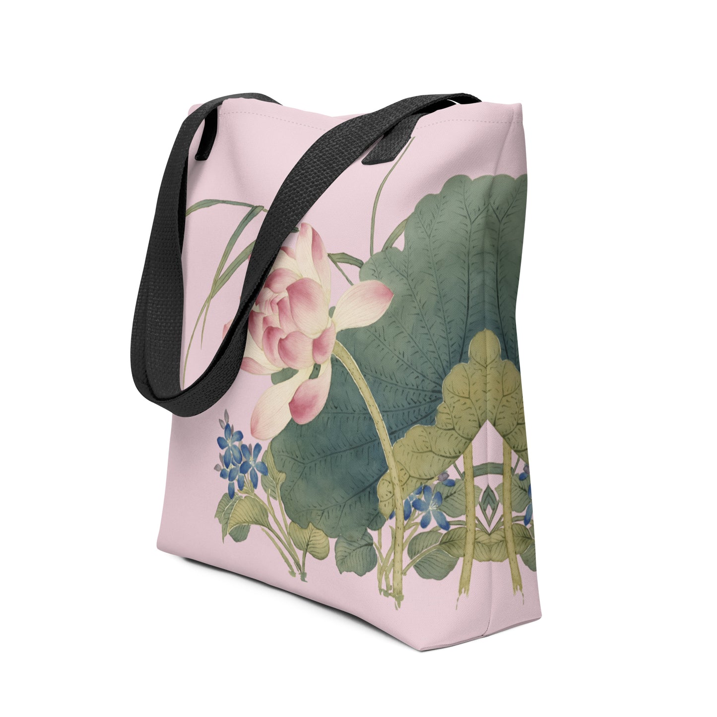 The Spirit of Flowers in Twelve Months｜Lotus in Bloom｜Tote bag｜Pale pinkish gray