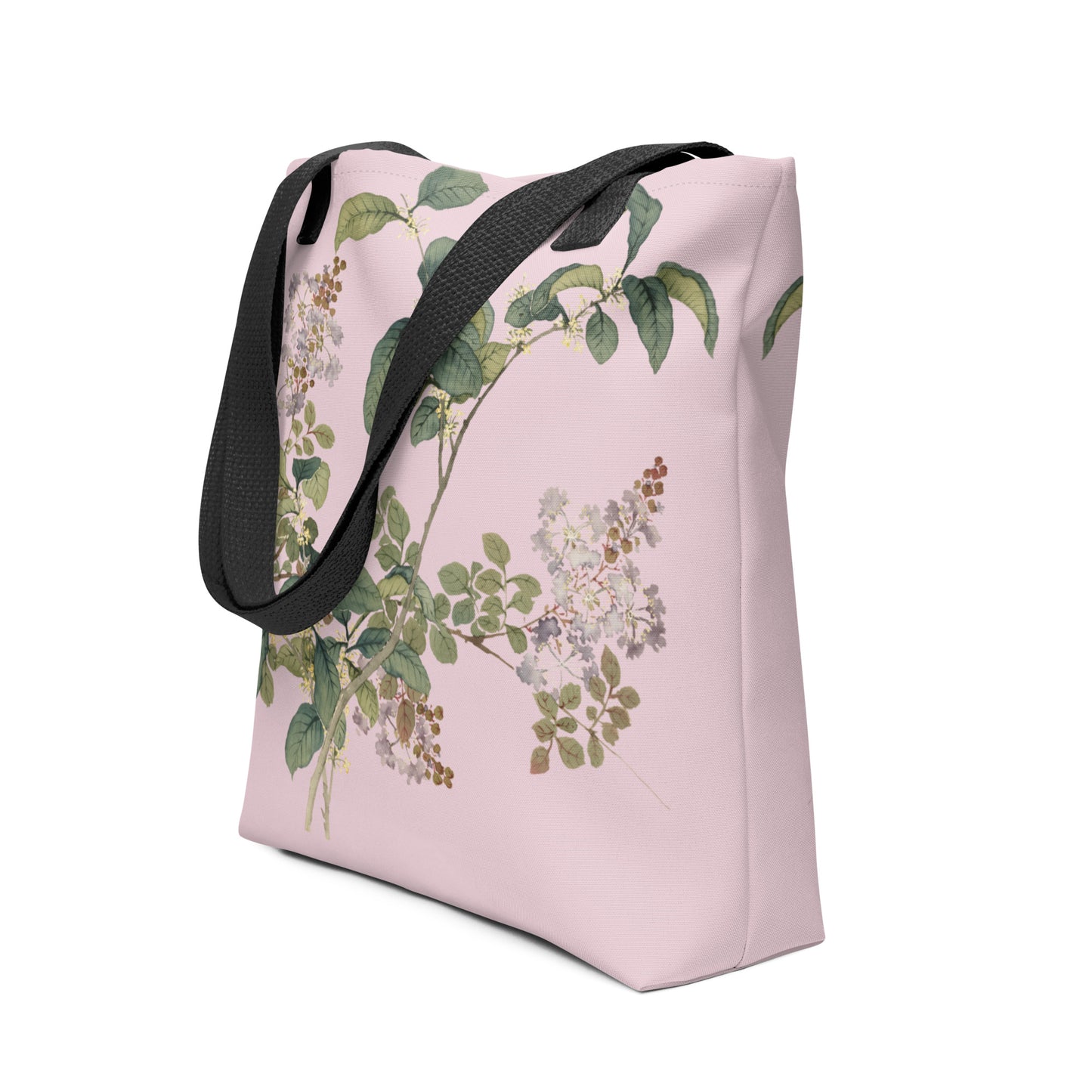 The Spirit of Flowers in Twelve Months｜Osmanthus and Crape Myrtle in Bloom｜Tote bag｜Pale pinkish gray