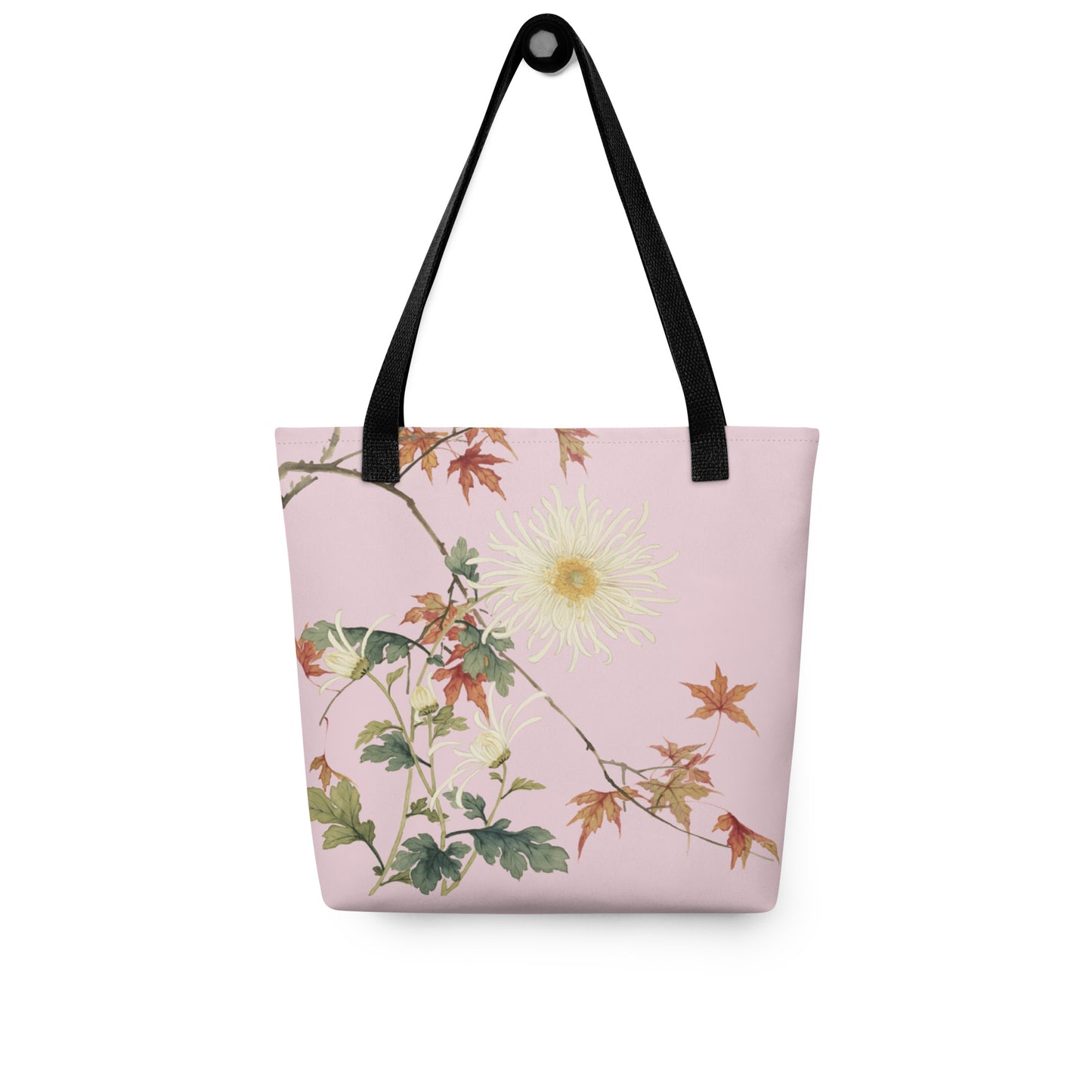 十二月花神｜Blooming Chrysanthemum and Maple Leaves｜Tote bag｜藕色