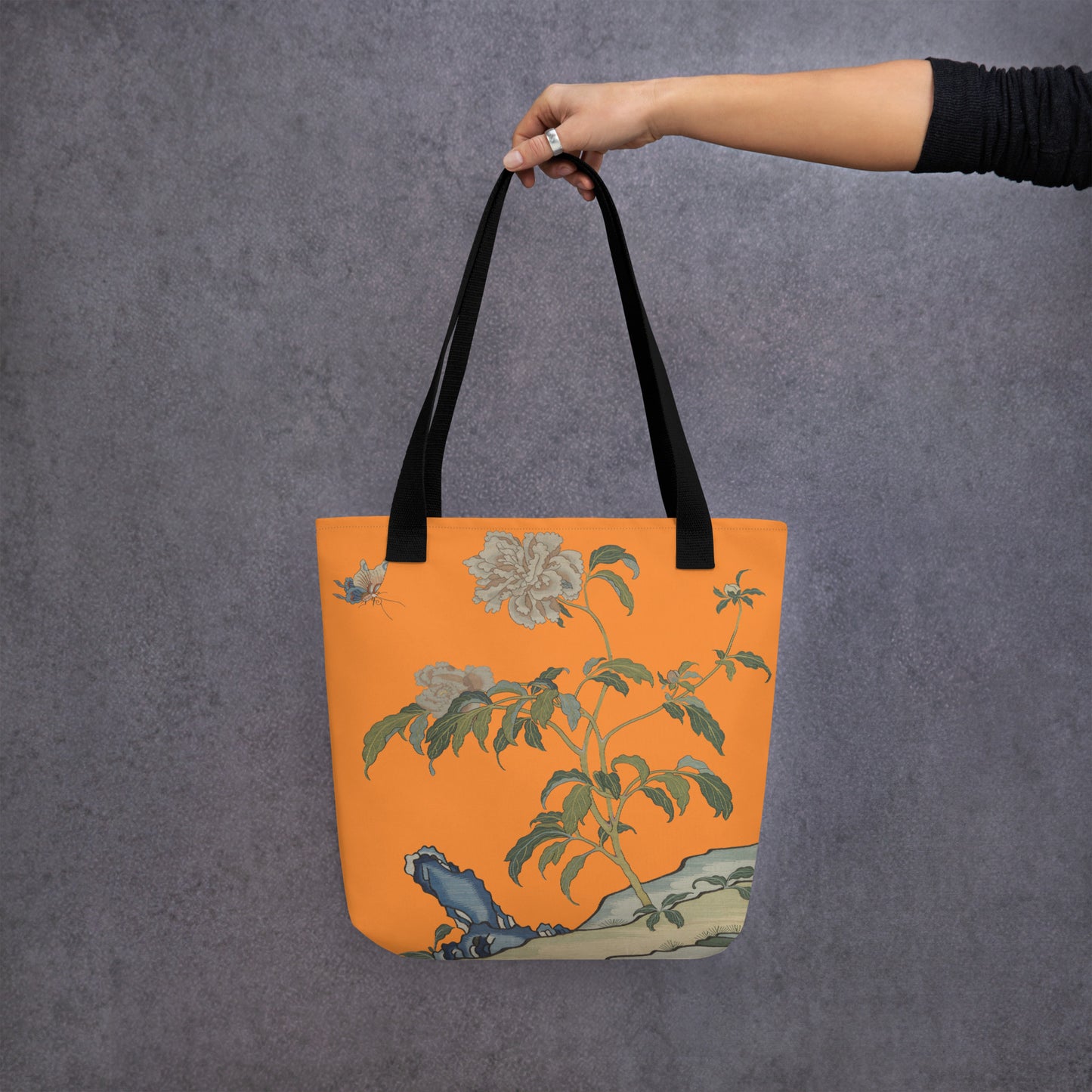 Kesi Flower Album｜Peonies and Butterfly｜Tote bag｜Orange