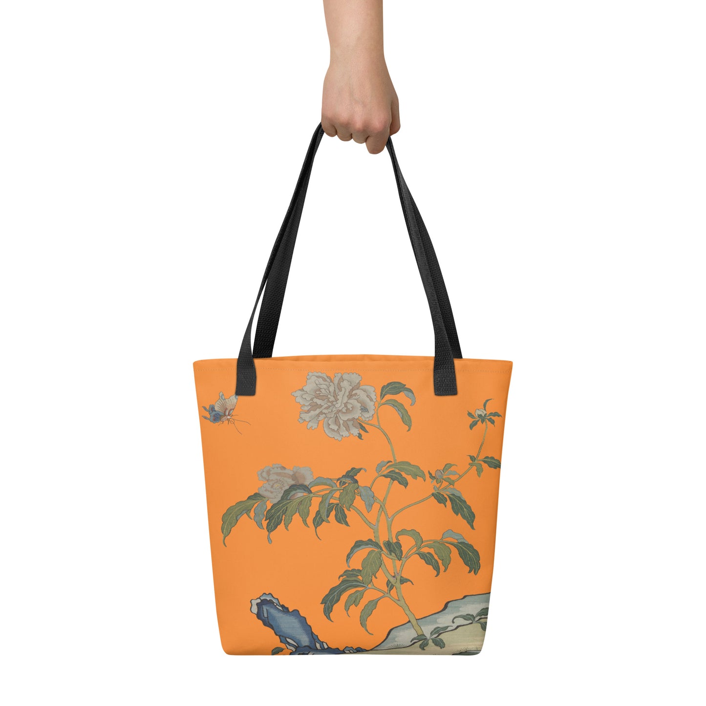 Kesi Flower Album｜Peonies and Butterfly｜Tote bag｜Orange