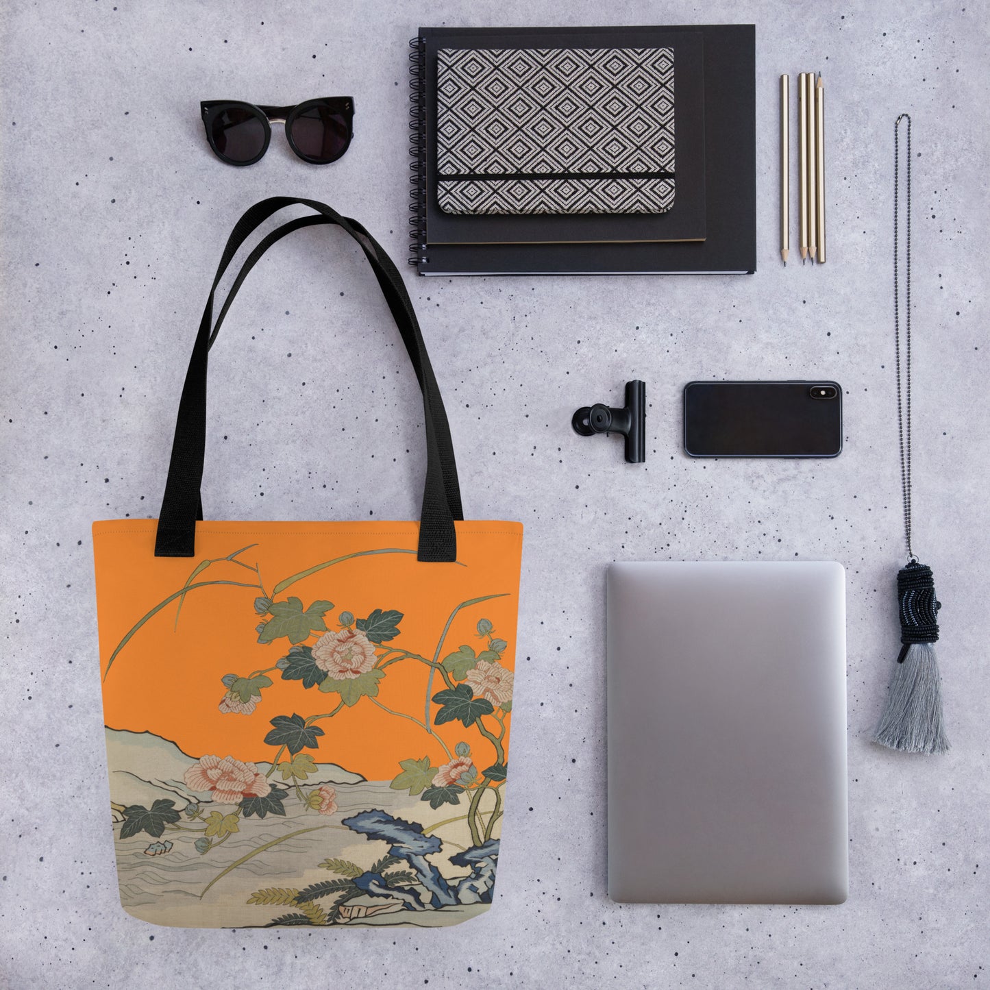 Kesi Flower Album｜Hibiscus by the Water｜Tote bag｜Orange