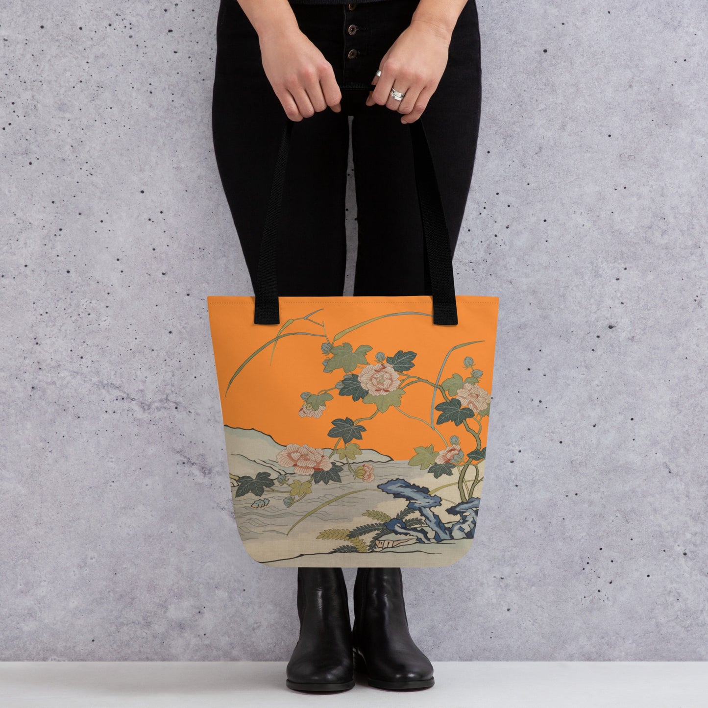 タペストリーの花｜Hibiscus by the Water｜Tote bag｜Orange