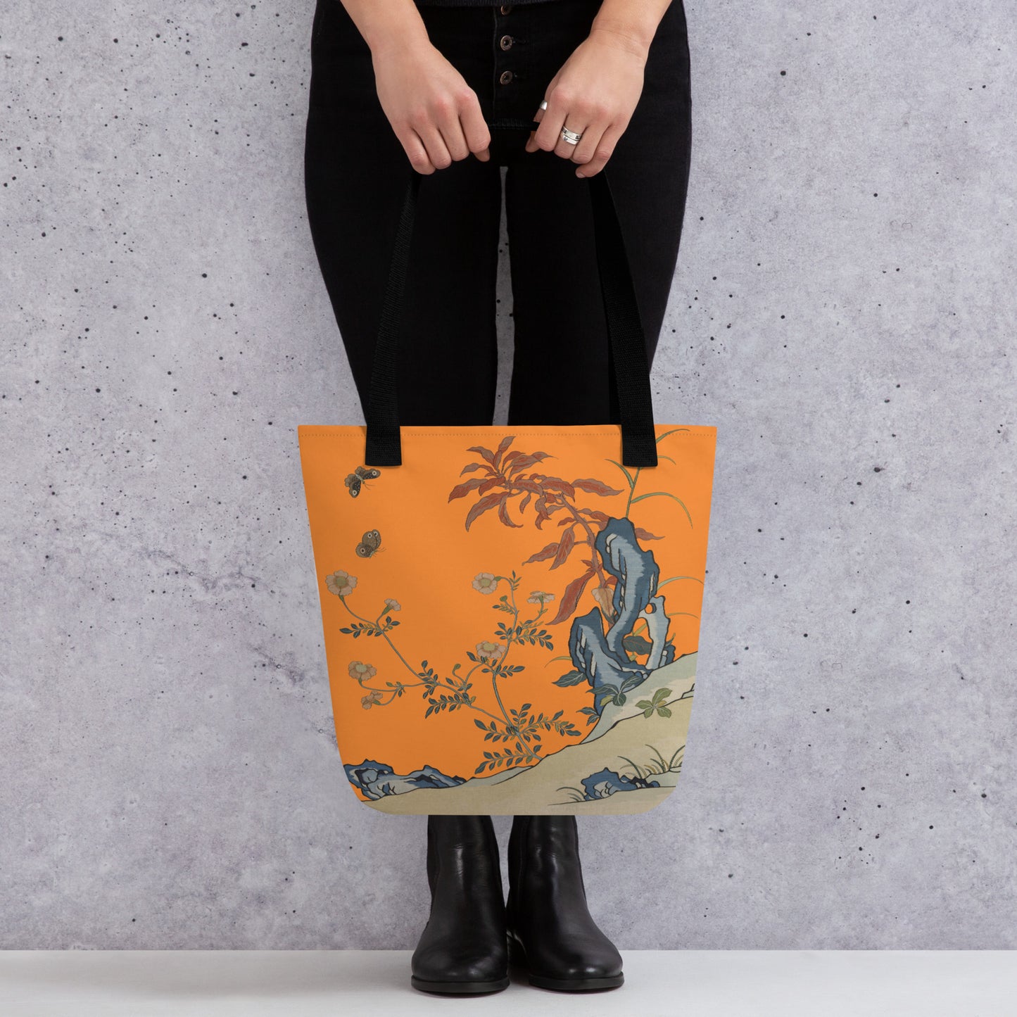 Kesi Flower Album｜Butterflies and Flowers｜Tote bag｜Orange