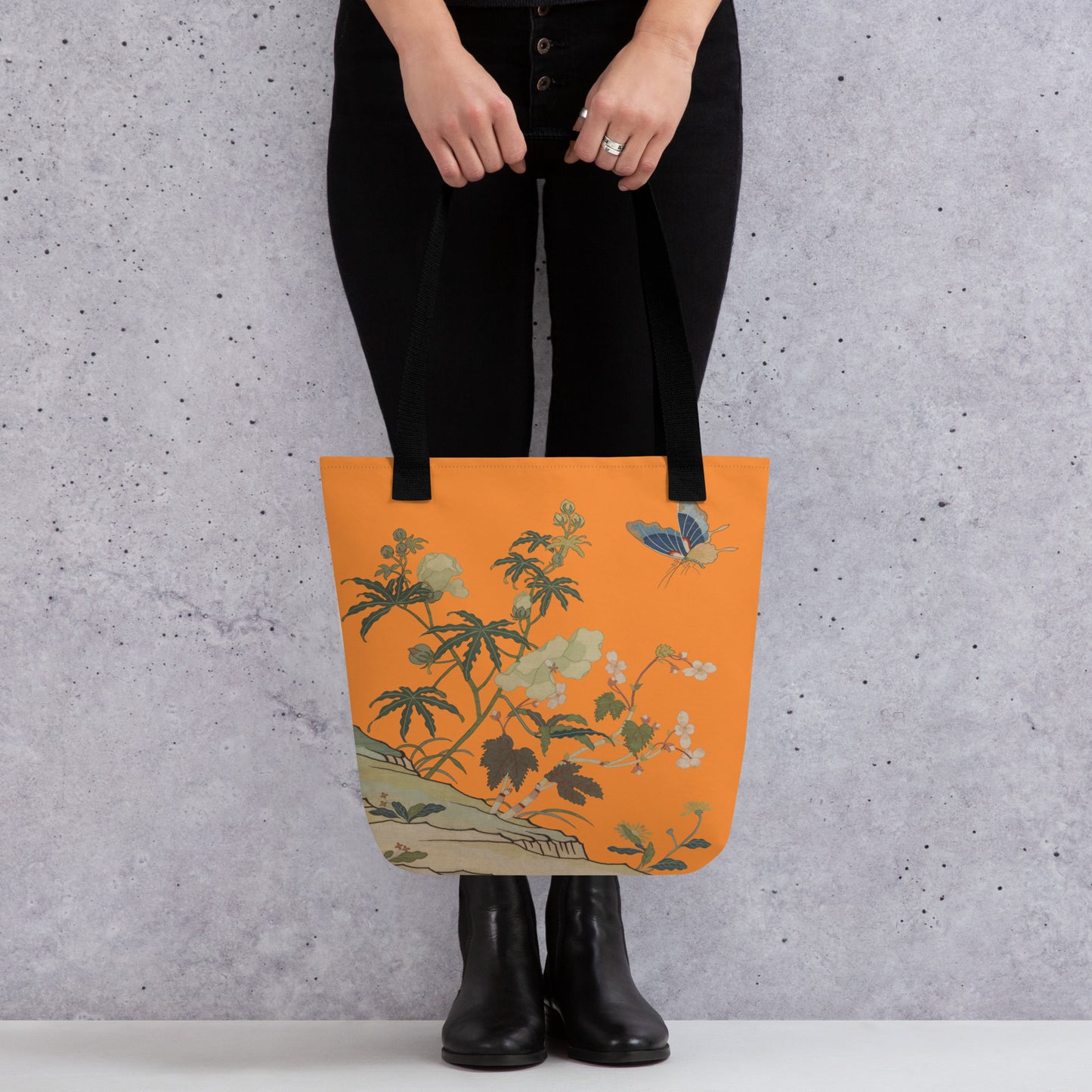 Kesi Flower Album｜Hibiscus and Begonia Blossoms｜Tote bag｜Orange