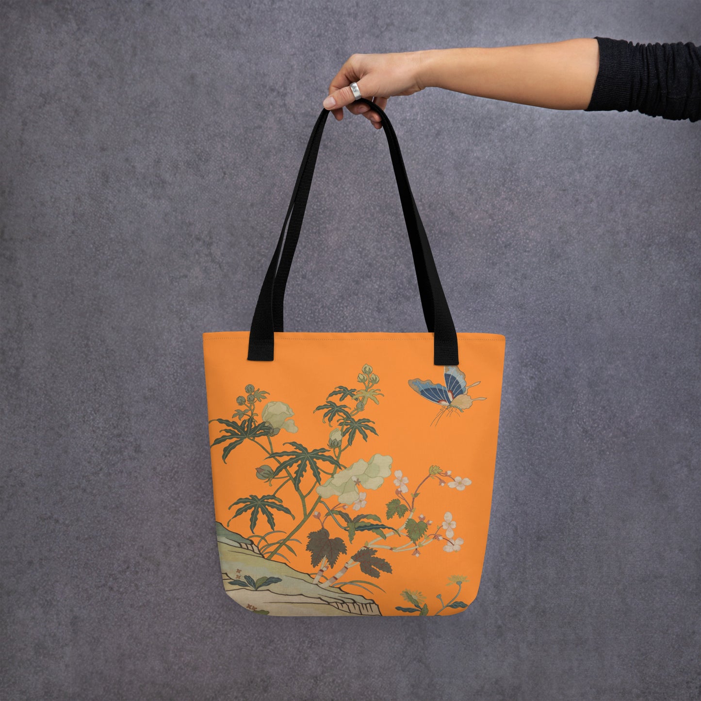 Kesi Flower Album｜Hibiscus and Begonia Blossoms｜Tote bag｜Orange