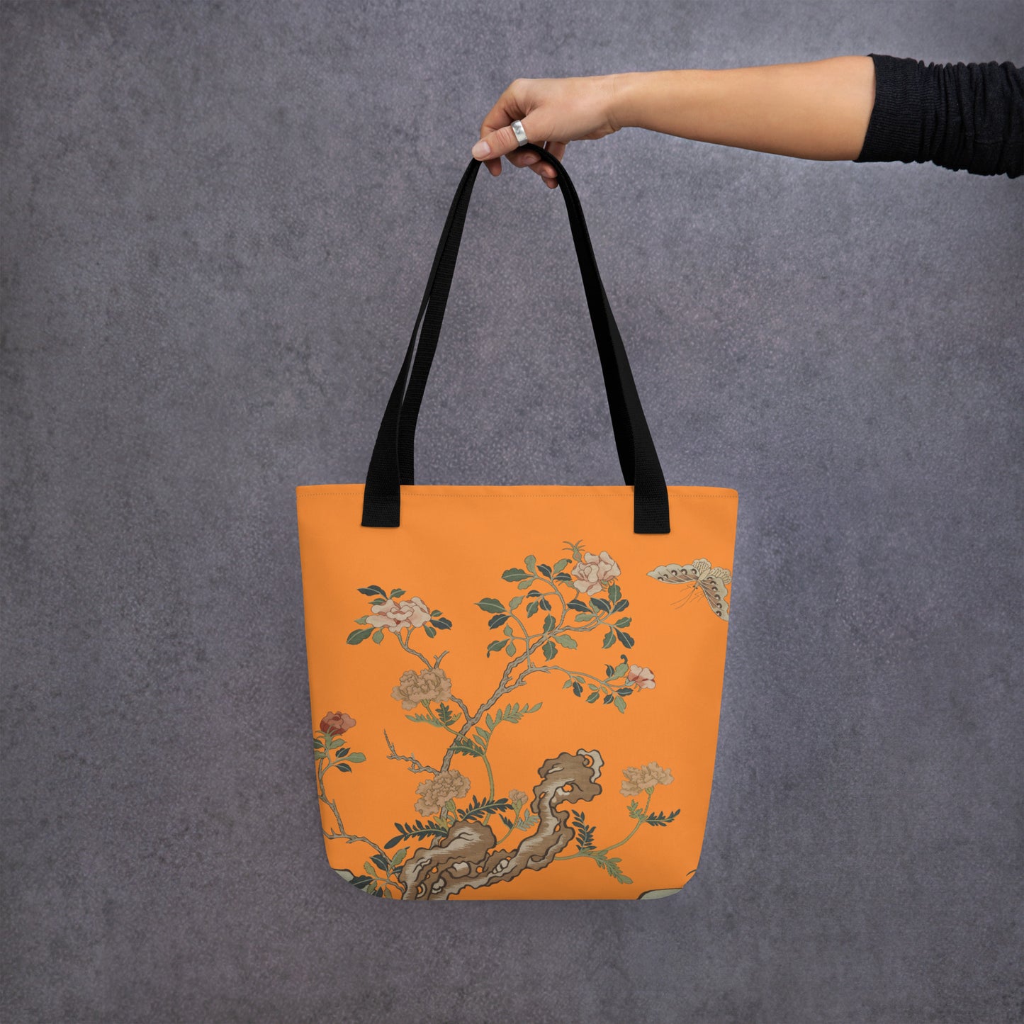 Kesi Flower Album｜Camellia and Butterfly｜Tote bag｜Orange