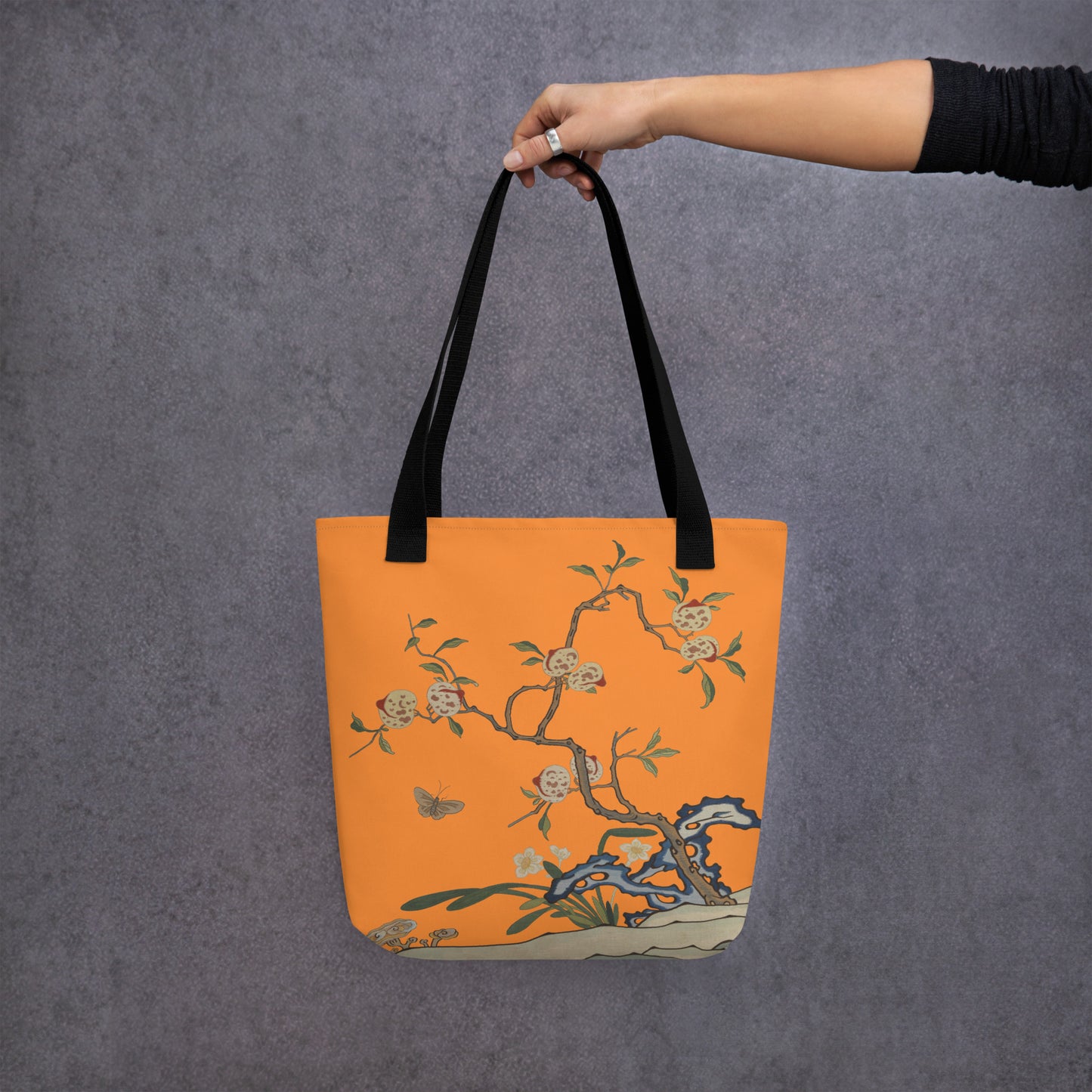 Kesi Flower Album｜Narcissus and Peaches｜Tote bag｜Orange