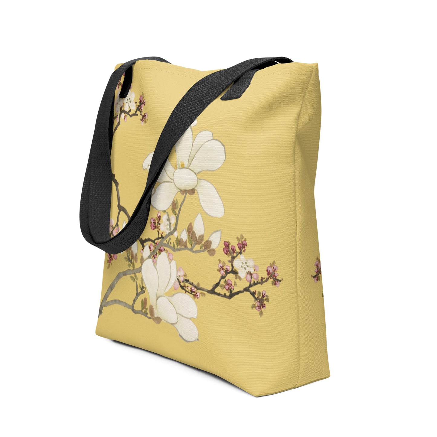 The Spirit of Flowers in Twelve Months｜Apricot and Lily Magnolia in Blossom｜Tote bag｜Gold