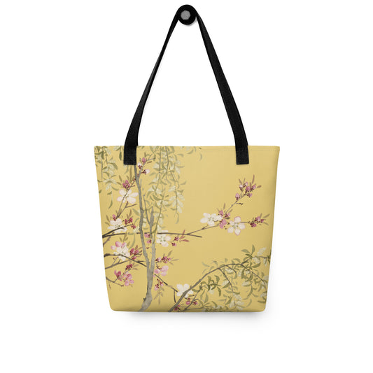 The Spirit of Flowers in Twelve Months｜Willow and Peach Blossom｜Tote bag｜Gold