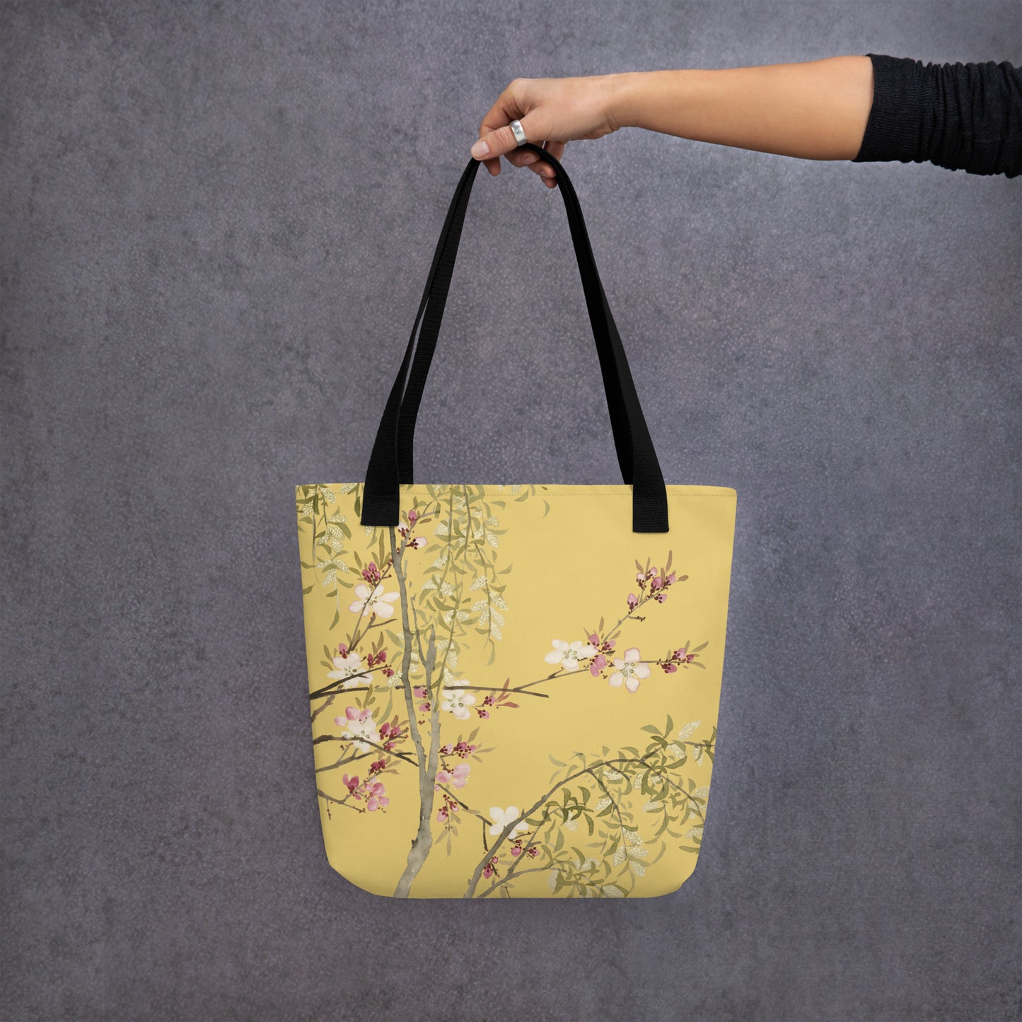 The Spirit of Flowers in Twelve Months｜Willow and Peach Blossom｜Tote bag｜Gold