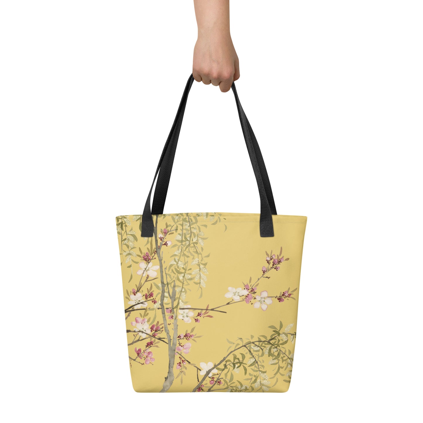 The Spirit of Flowers in Twelve Months｜Willow and Peach Blossom｜Tote bag｜Gold