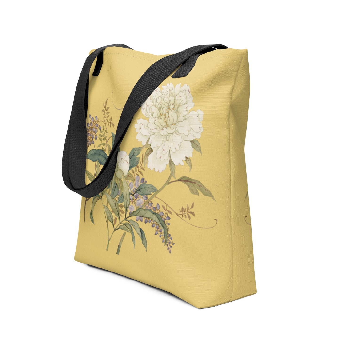 The Spirit of Flowers in Twelve Months｜Chinese Peony and Wisteria in Bloom｜Tote bag｜Gold