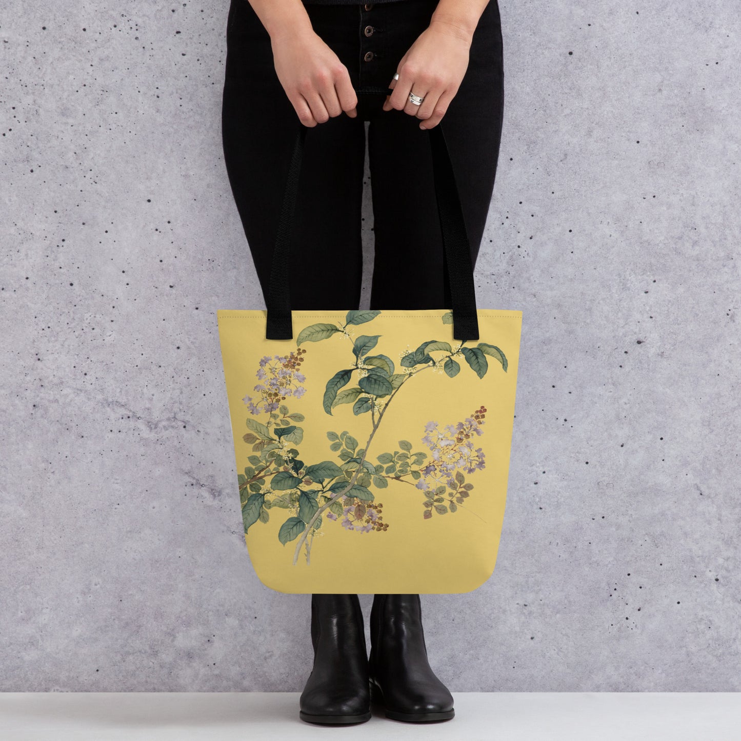 The Spirit of Flowers in Twelve Months｜Osmanthus and Crape Myrtle in Bloom｜Tote bag｜Gold