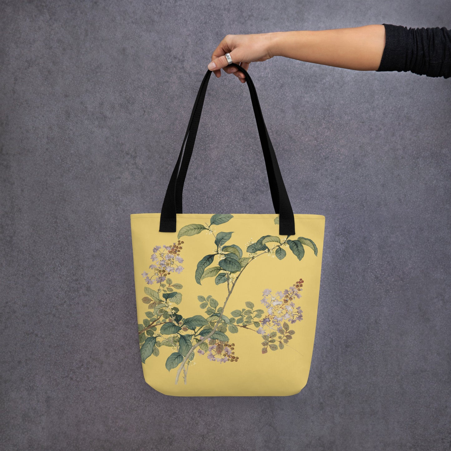 The Spirit of Flowers in Twelve Months｜Osmanthus and Crape Myrtle in Bloom｜Tote bag｜Gold