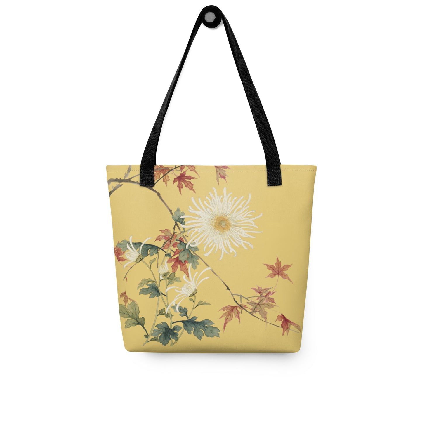 The Spirit of Flowers in Twelve Months｜Blooming Chrysanthemum and Maple Leaves｜Tote bag｜Gold