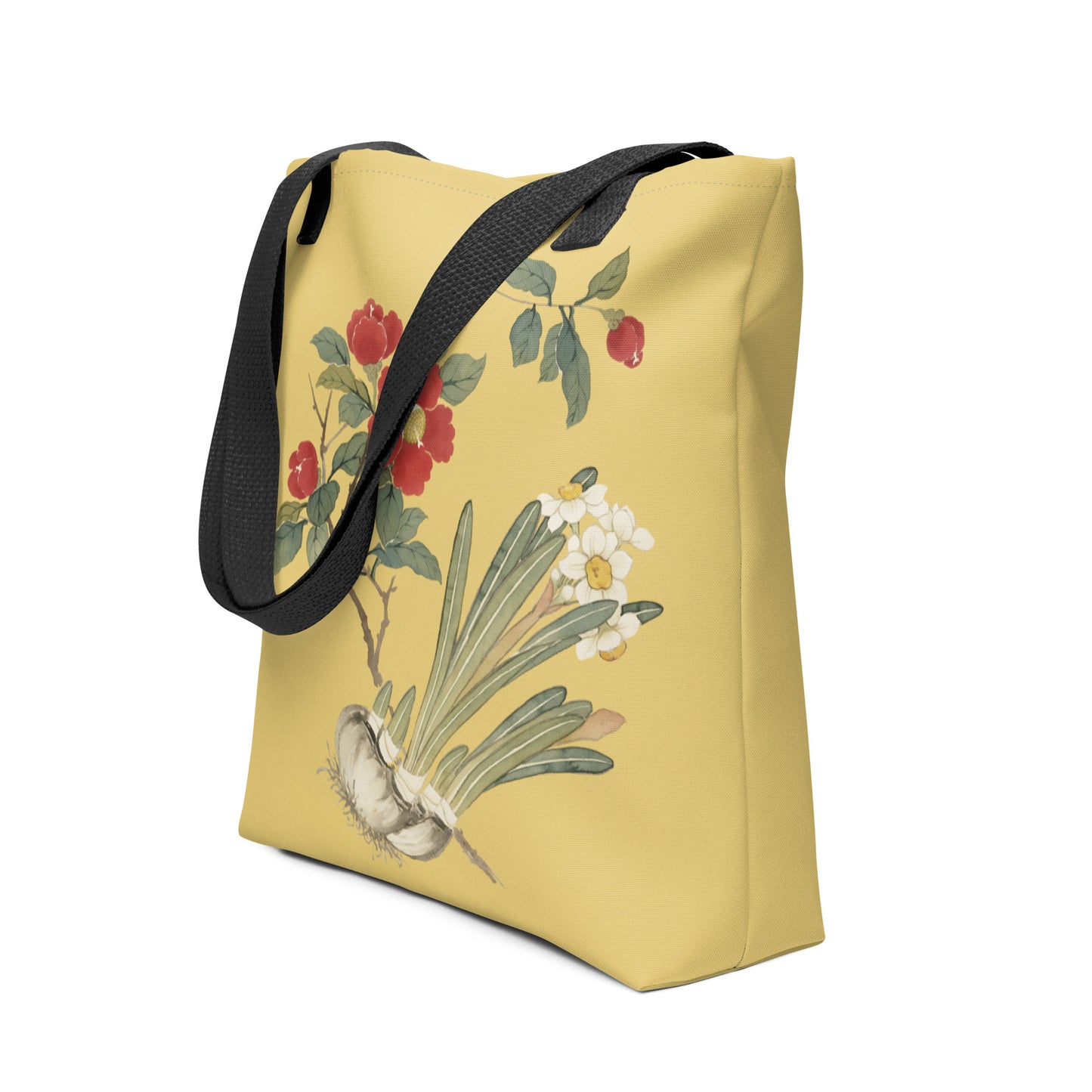 The Spirit of Flowers in Twelve Months｜Narcissus and Camelia in Bloom｜Tote bag｜Gold