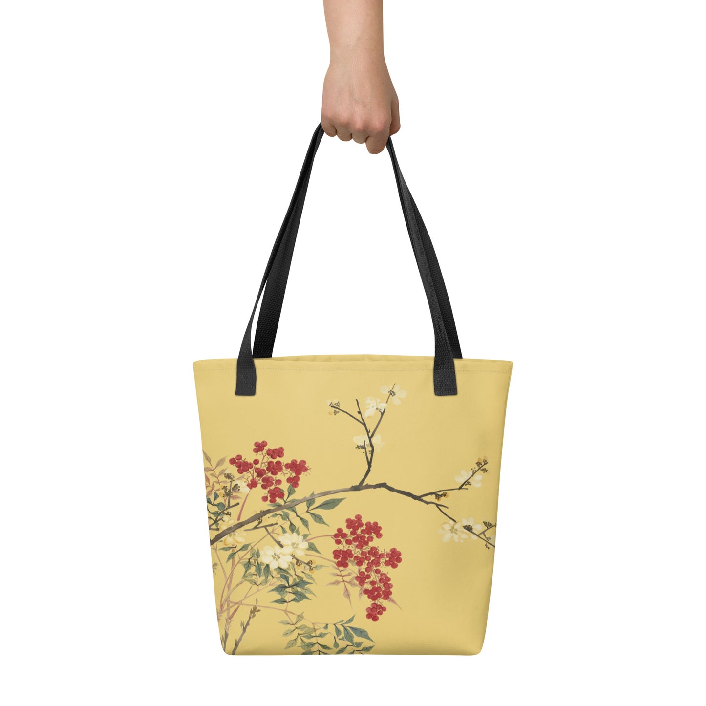 The Spirit of Flowers in Twelve Months｜Blooming Wintersweet and Heavenly Bamboo｜Tote bag｜Gold