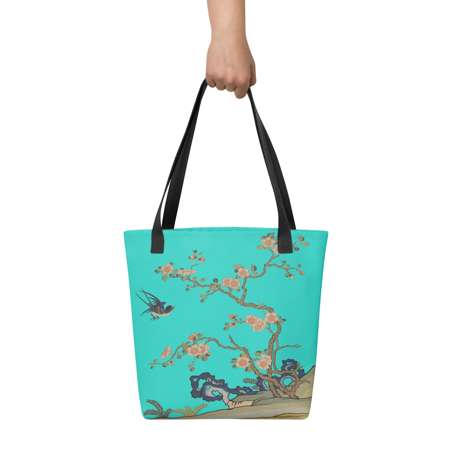 Kesi Flower Album｜Swallow in Flight, Harbinger of Spring｜Tote bag｜Turquoise