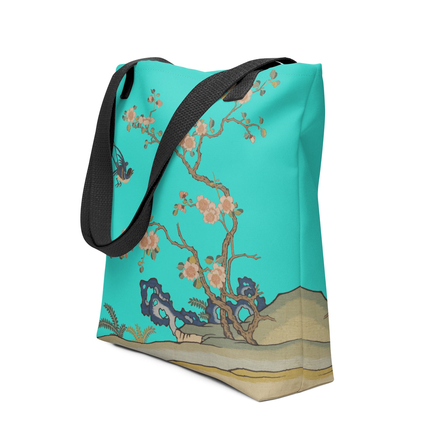 Kesi Flower Album｜Swallow in Flight, Harbinger of Spring｜Tote bag｜Turquoise