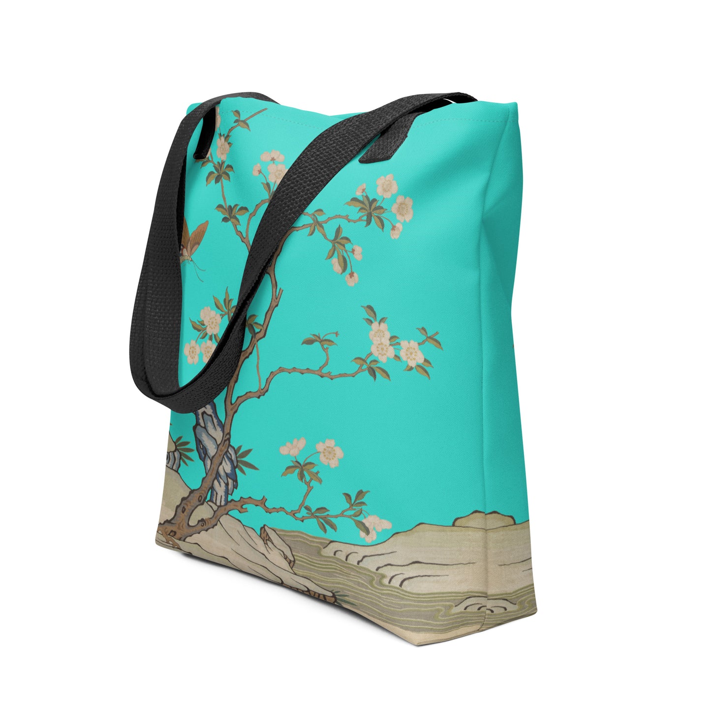 Kesi Flower Album｜Plum Blossoms and Butterfly｜Tote bag｜Turquoise