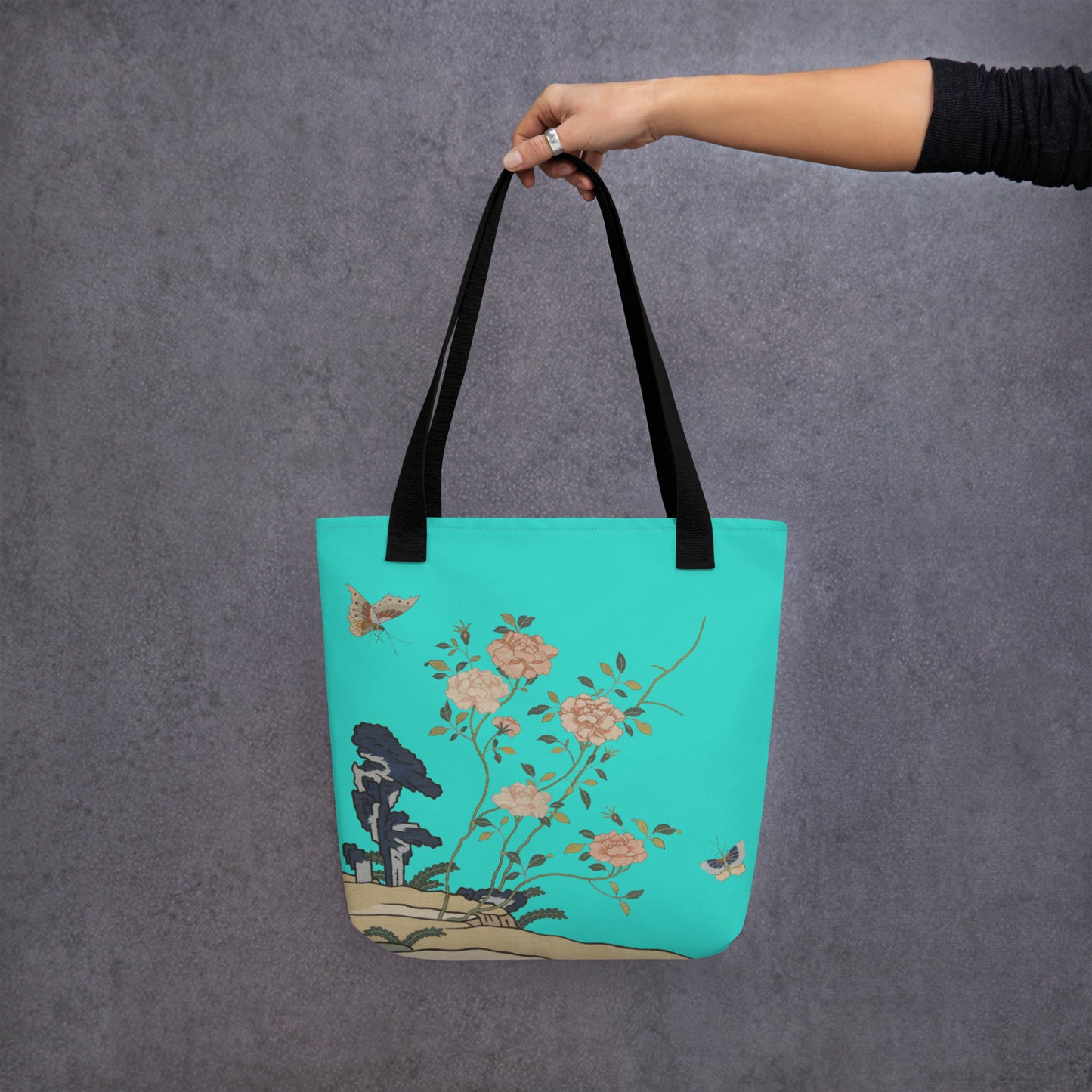 Kesi Flower Album｜Red Roses｜Tote bag｜Turquoise