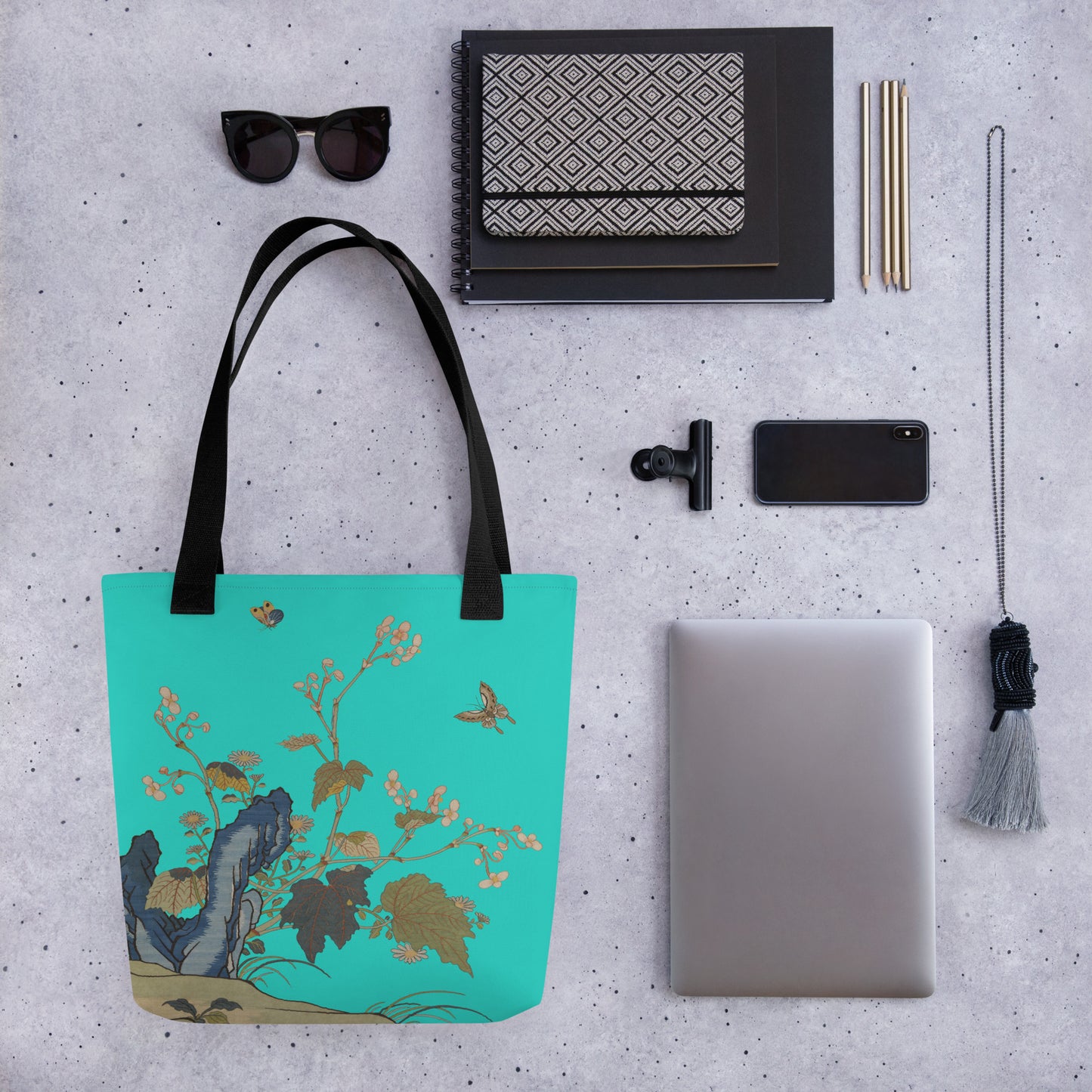 Kesi Flower Album｜Begonia Blossoms｜Tote bag｜Turquoise