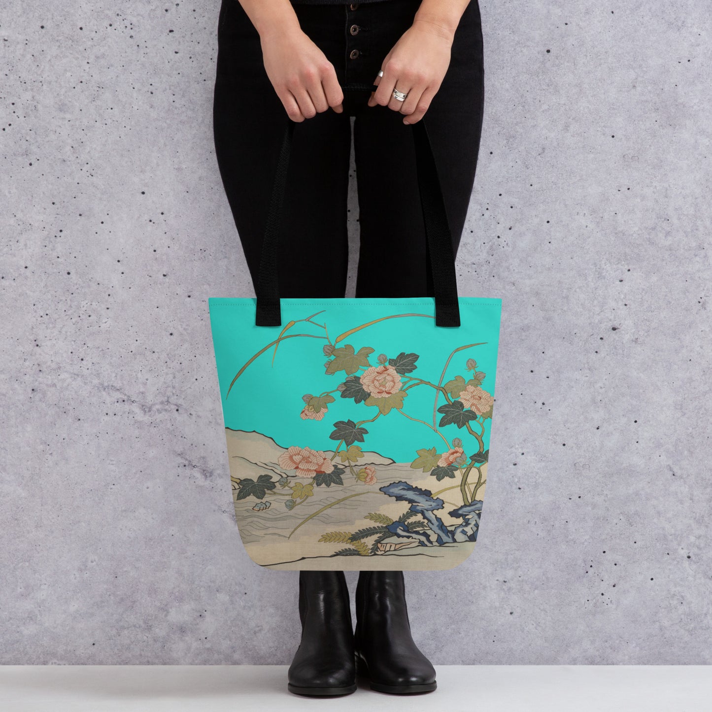 Kesi Flower Album｜Hibiscus by the Water｜Tote bag｜Turquoise