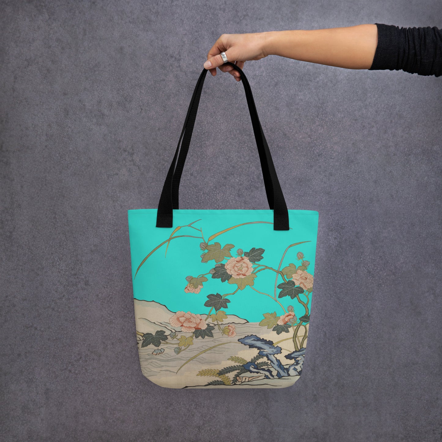 Kesi Flower Album｜Hibiscus by the Water｜Tote bag｜Turquoise